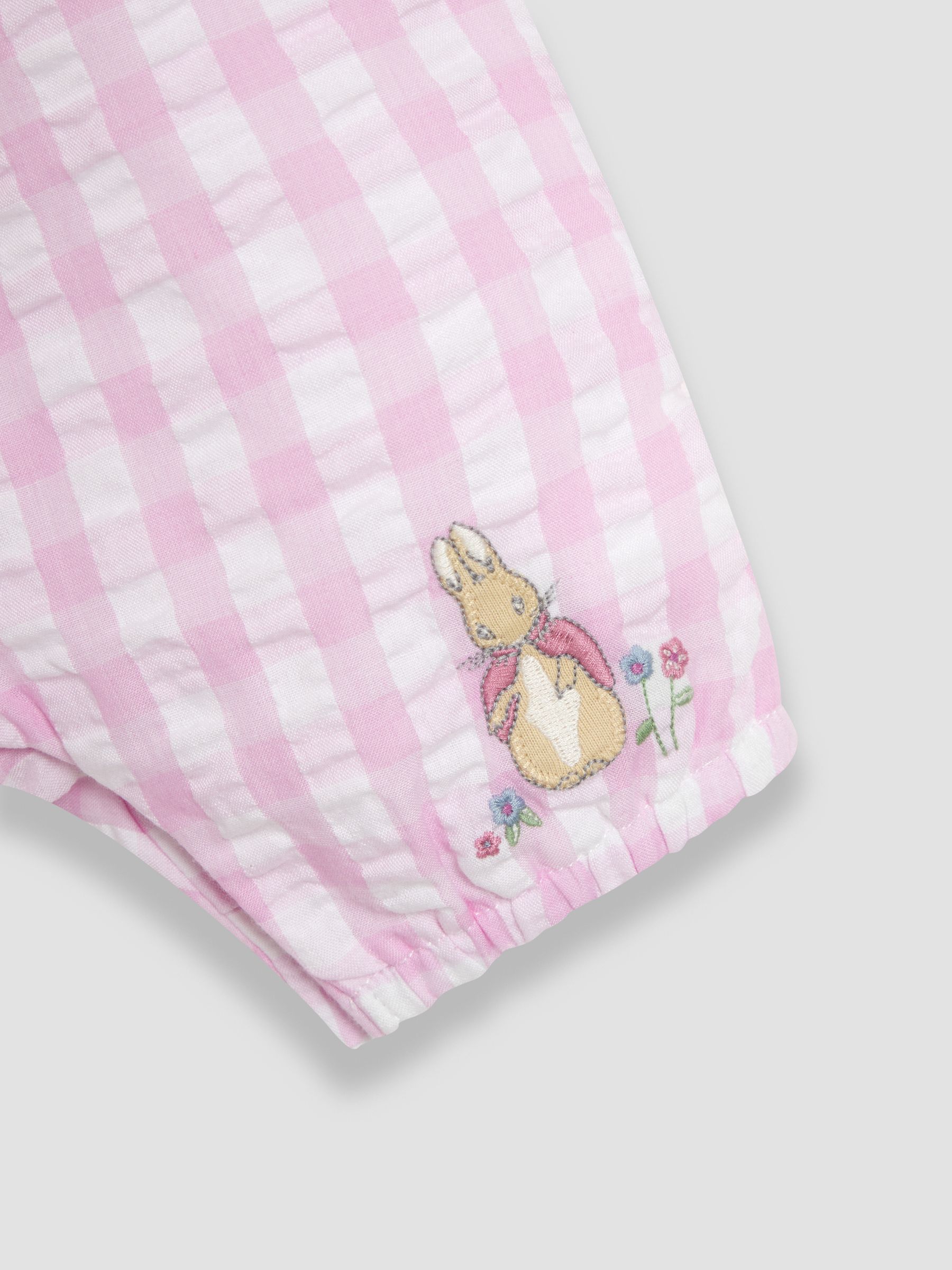 Pink Gingham Peter Flopsy Bunny Jumpsuit & Headband Set - Image 7 of 10