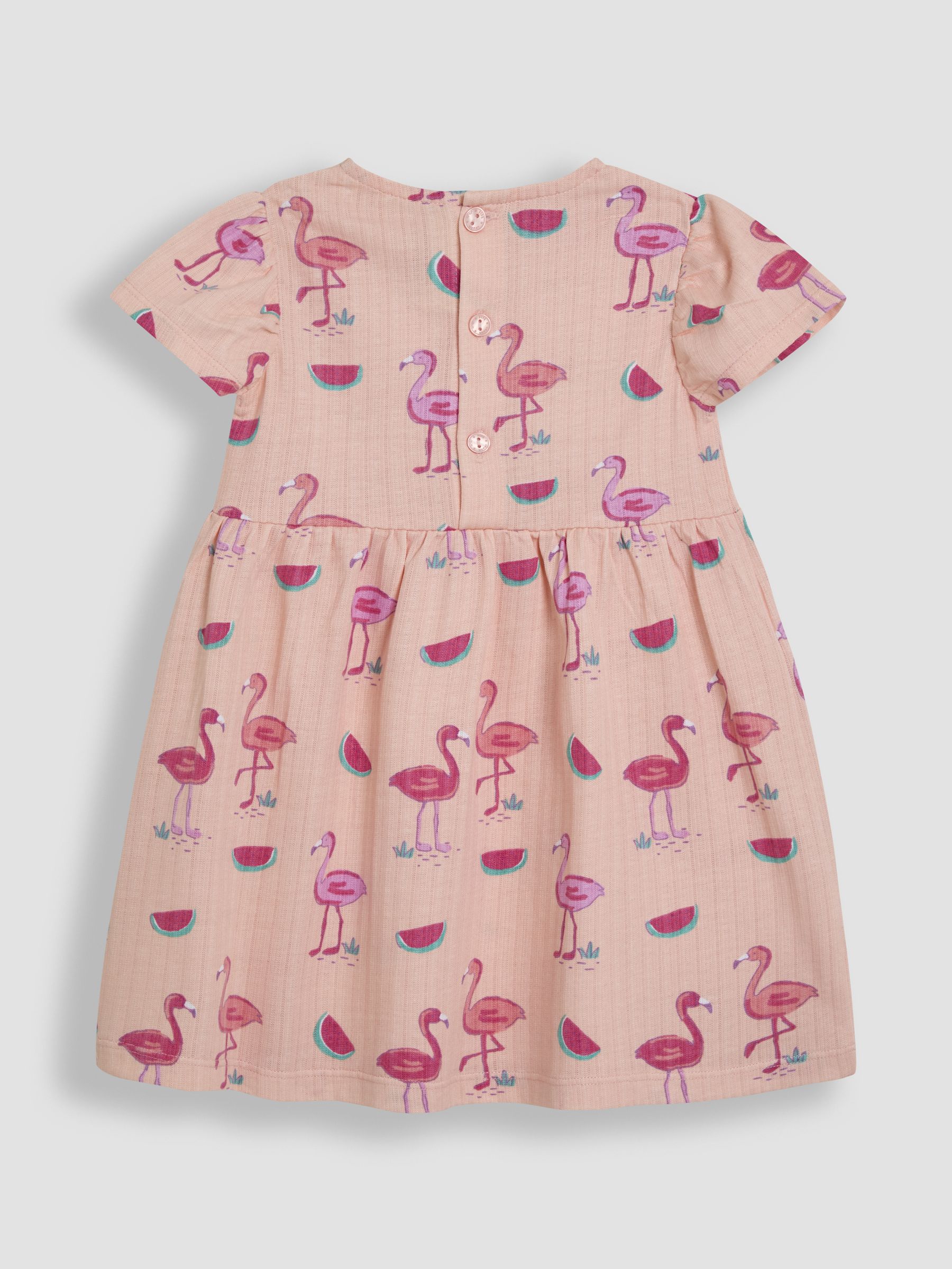 Coral Pink Flamingo Wrap Dress - Image 2 of 3