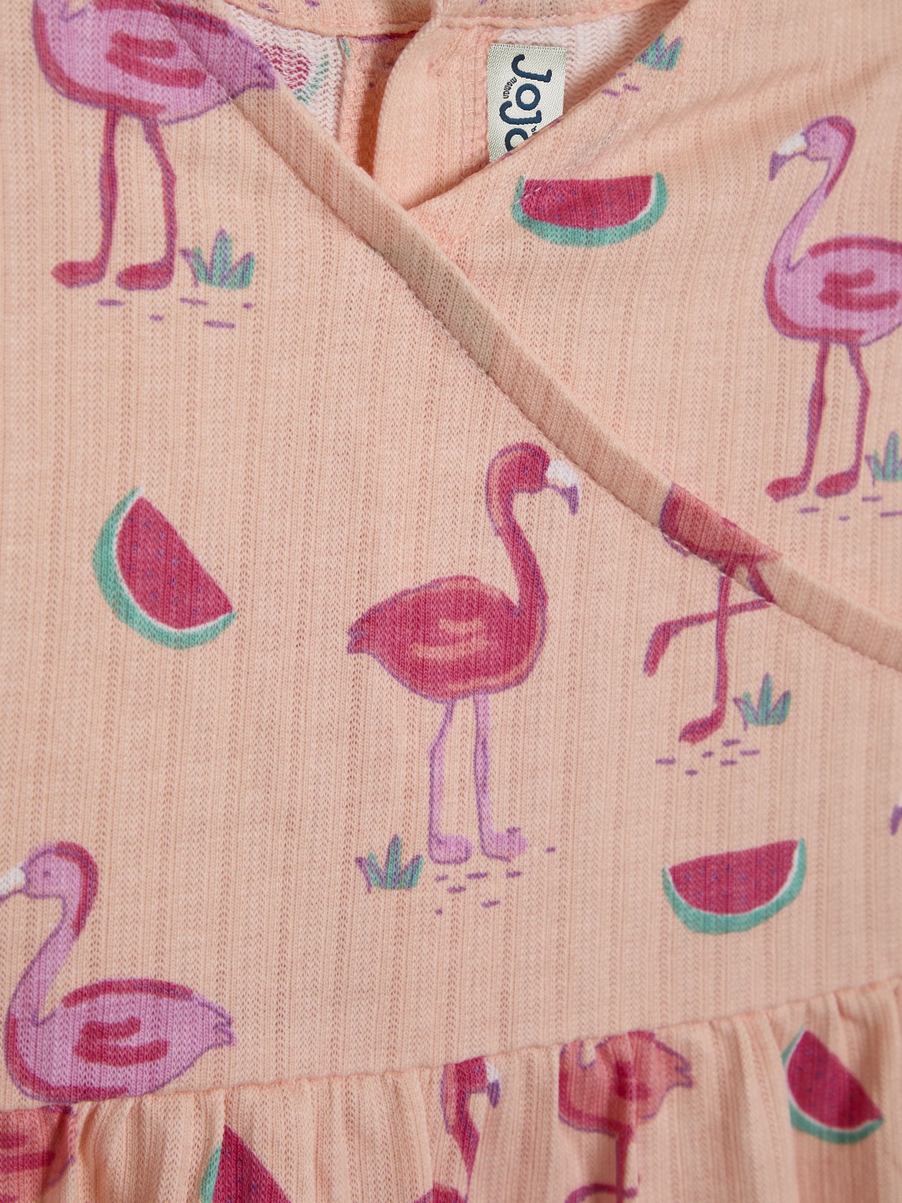 Coral Pink Flamingo Wrap Dress - Image 3 of 3