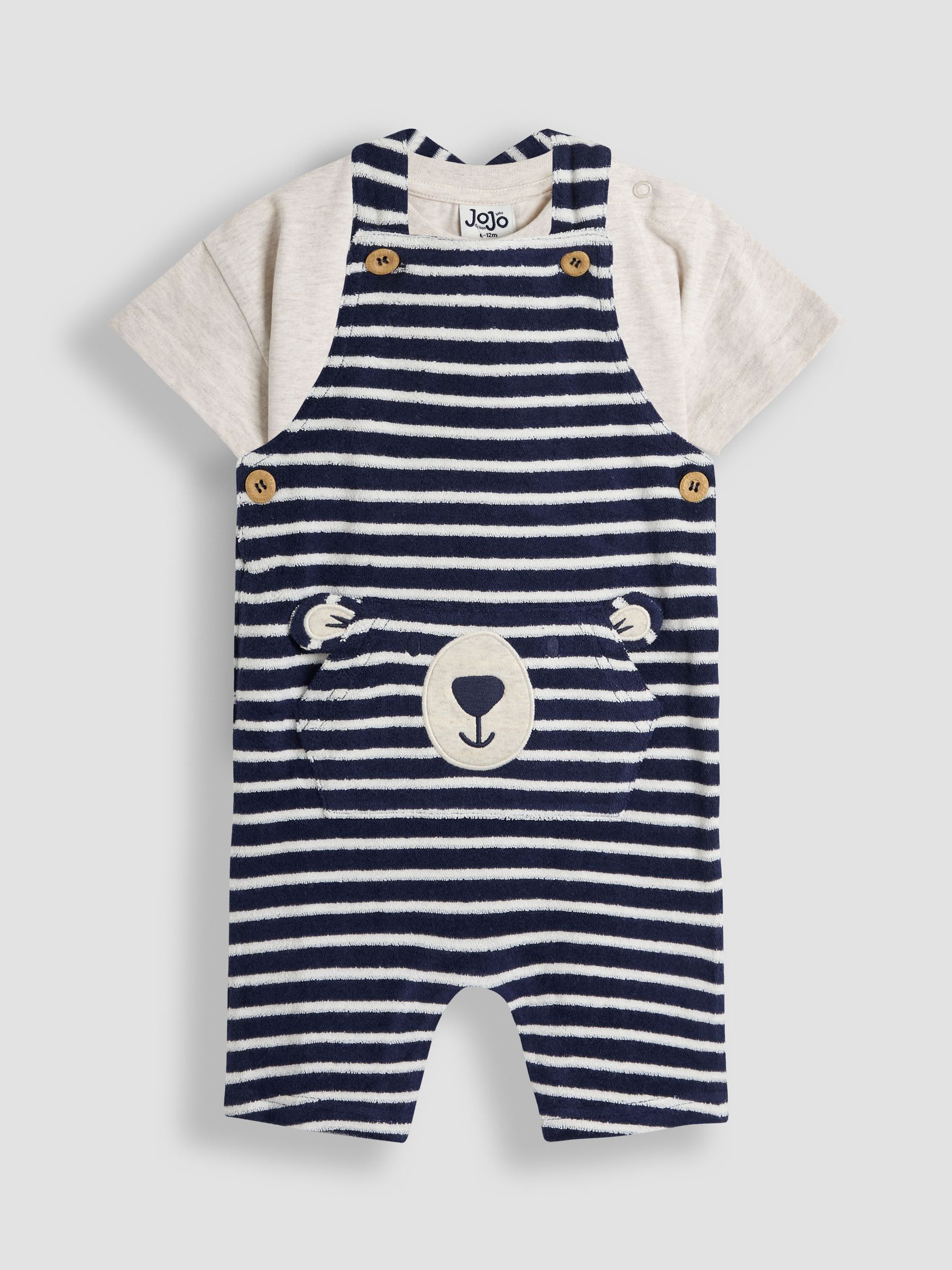 Blue Bear Appliqué Dungarees and T-Shirts Set 2 Piece - Image 1 of 6