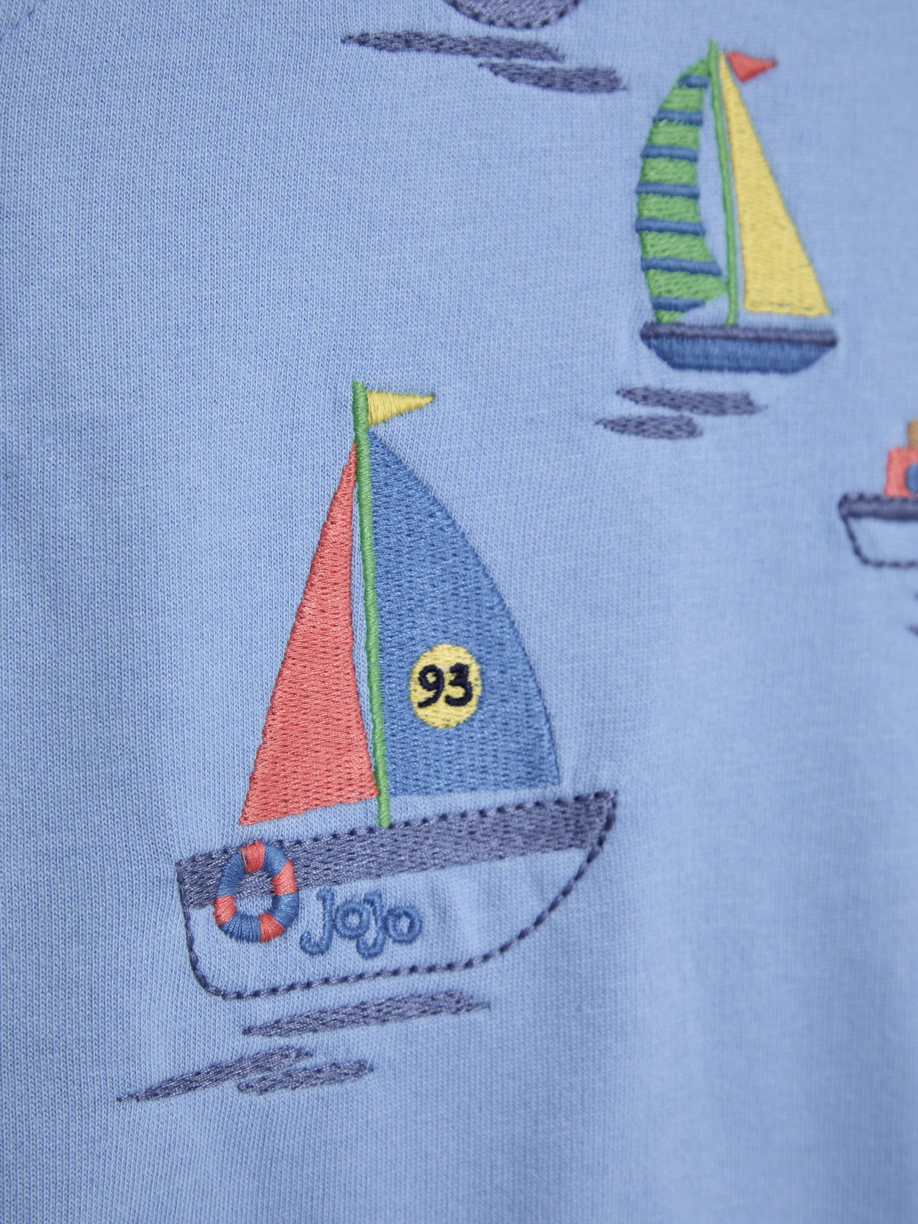 Blue Boat 2-Piece Appliqué Dungarees & T-Shirt Set - Image 6 of 7