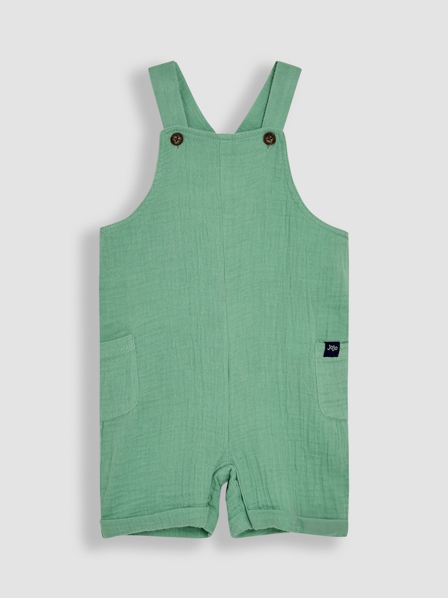 Green 2-Piece Cheesecloth Dungarees & Bodysuit Set - Image 2 of 7