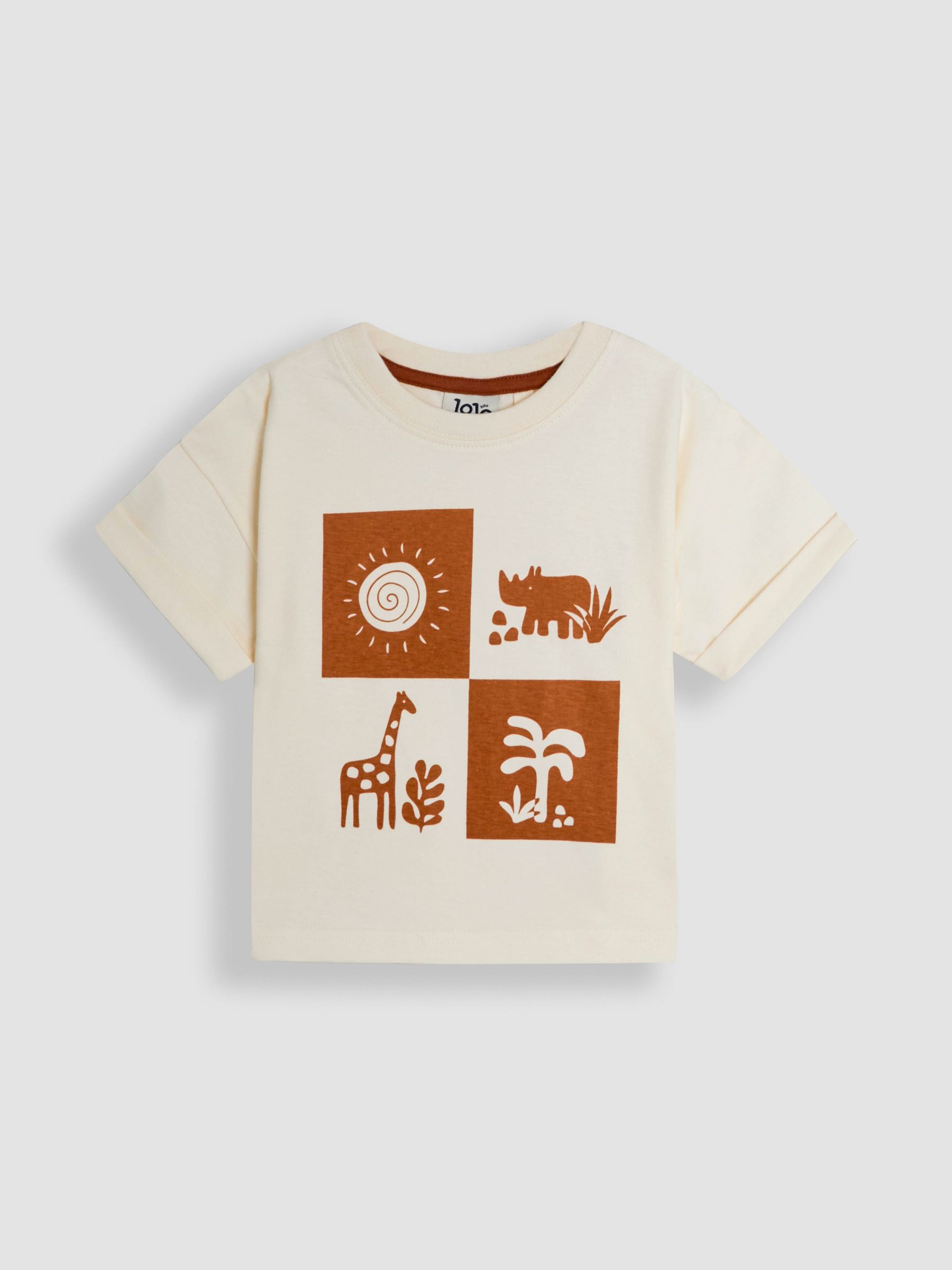 Ecru 100% Cotton Prtinted T-Shirt & Shorts Set - Image 2 of 9