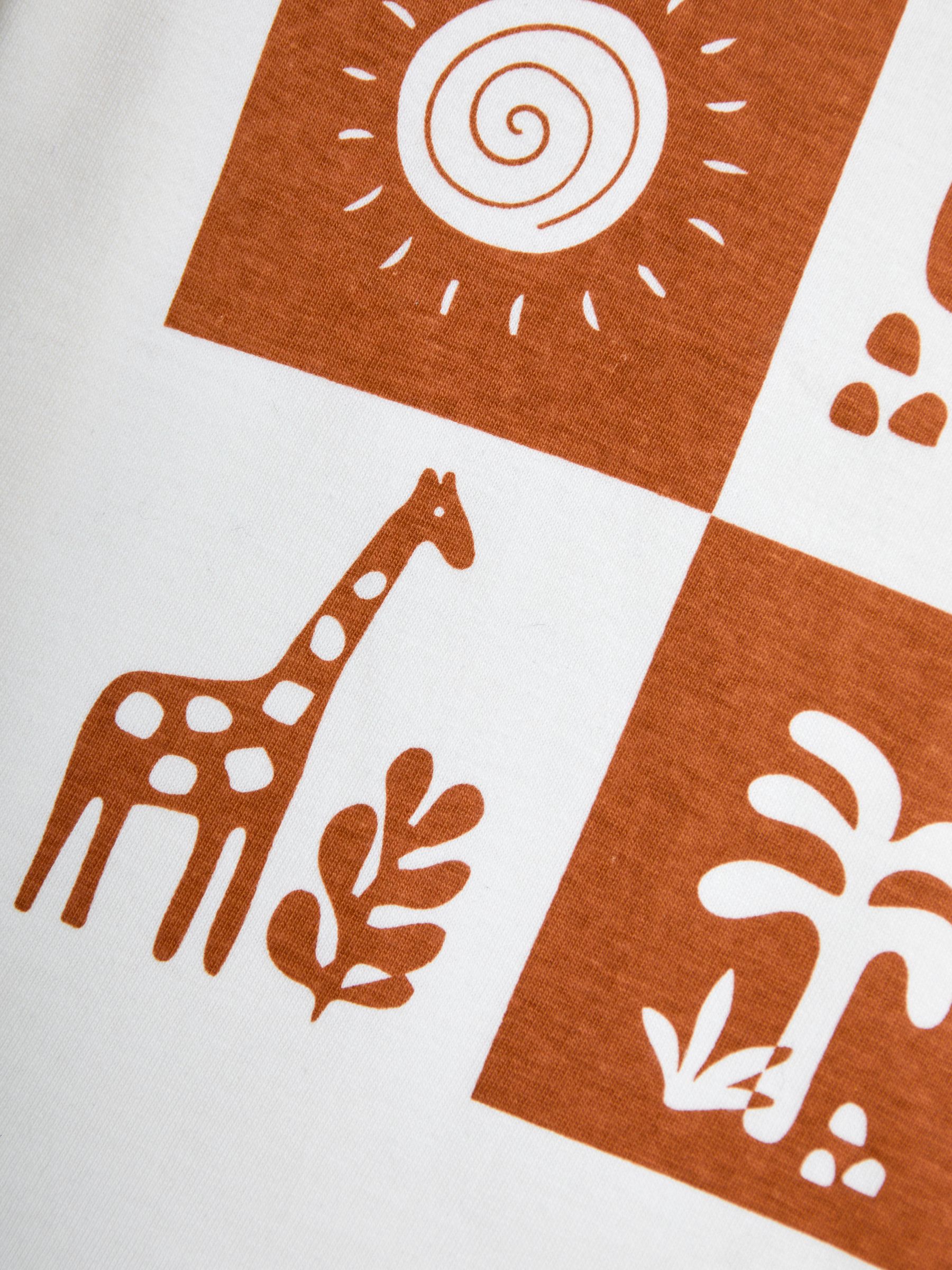 Ecru 100% Cotton Prtinted T-Shirt & Shorts Set - Image 3 of 9