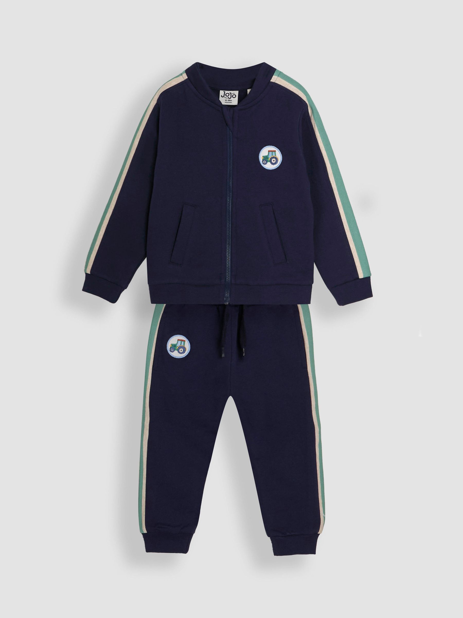 Navy Tractor 2 Piece Zip-Up 100% Cotton Tracksuit - Image 2 of 6