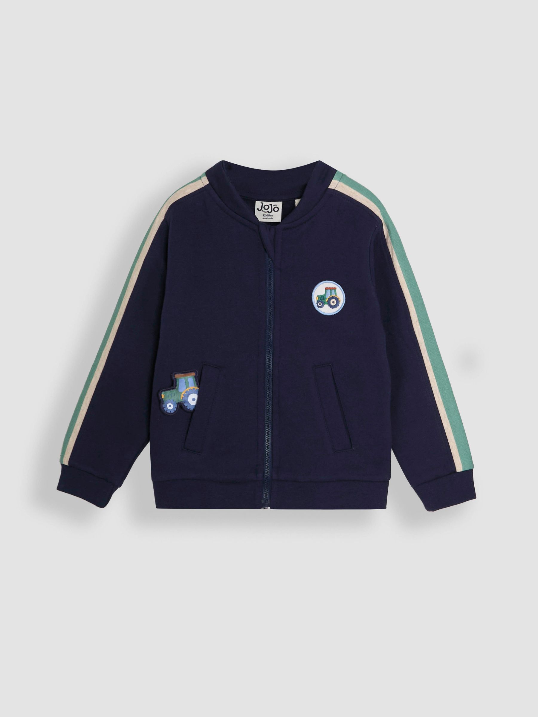 Navy Tractor 2 Piece Zip-Up 100% Cotton Tracksuit - Image 3 of 6