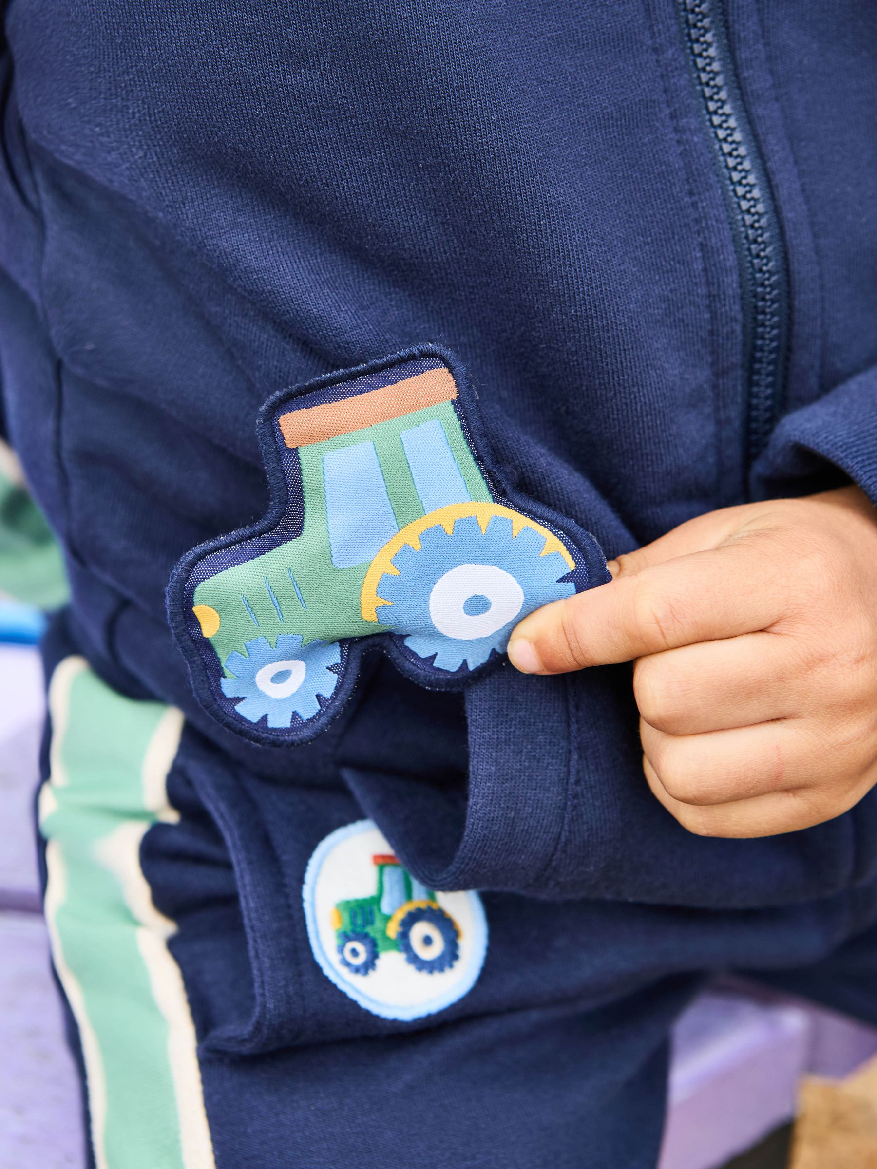 Navy Blue Tractor 2-Piece Zip-Up Tracksuit - Image 9 of 10