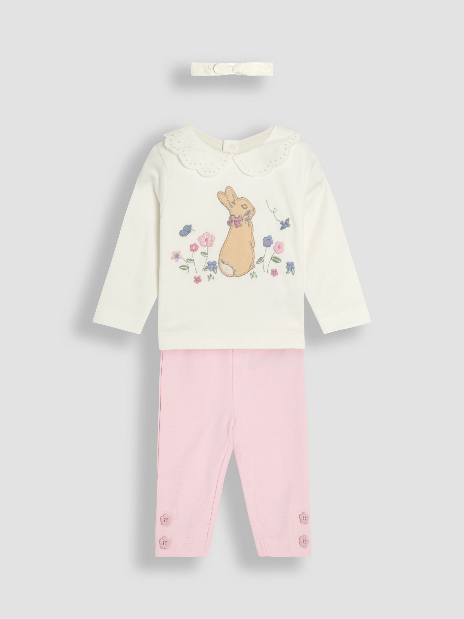 Cream 3 Piece Flopsy Bunny Top & Bottom Set - Image 3 of 6