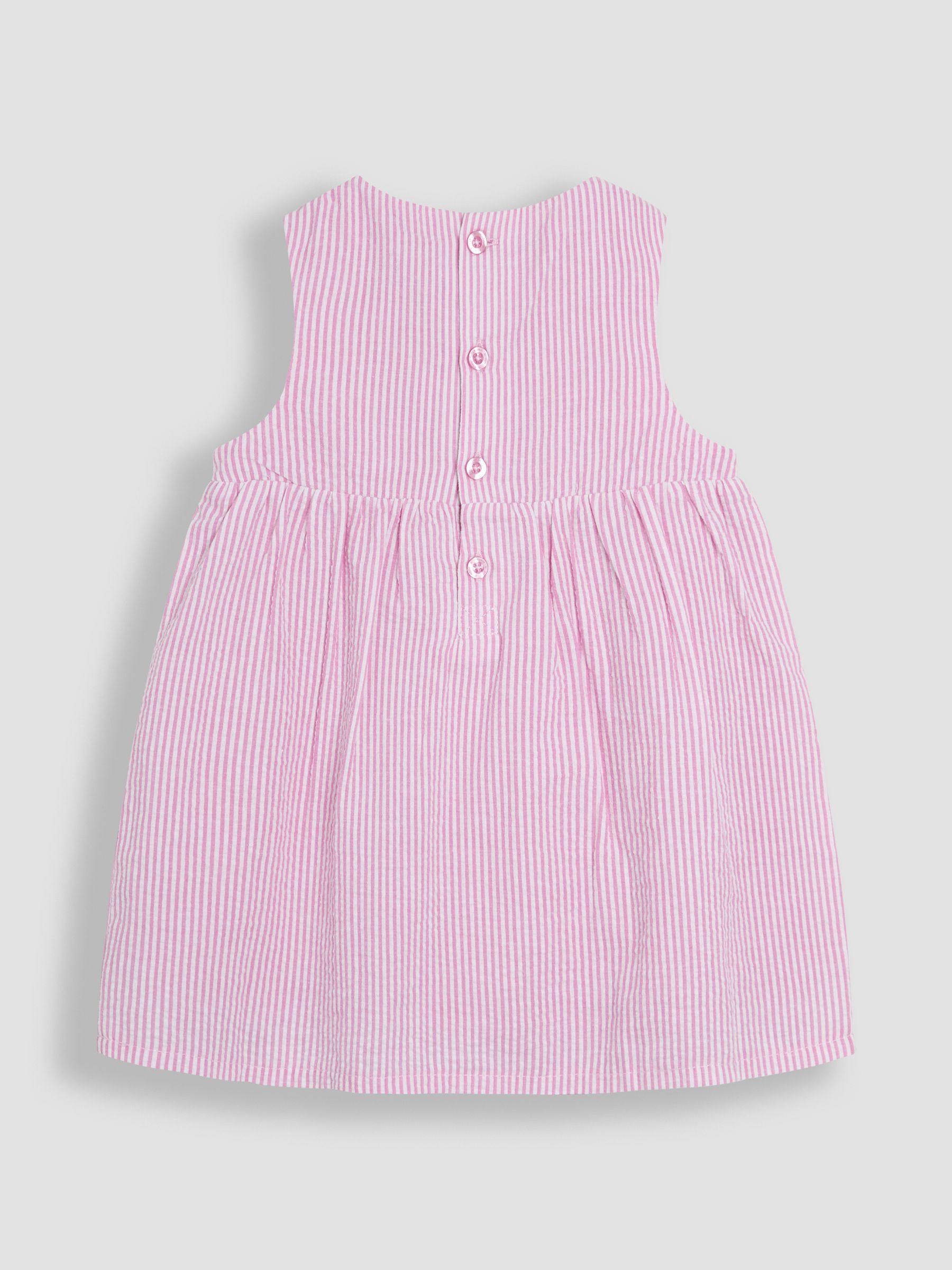 Pink Flopsy Bunny Stripe 100% Cotton Dress, Body & Knickers Set - Image 7 of 10