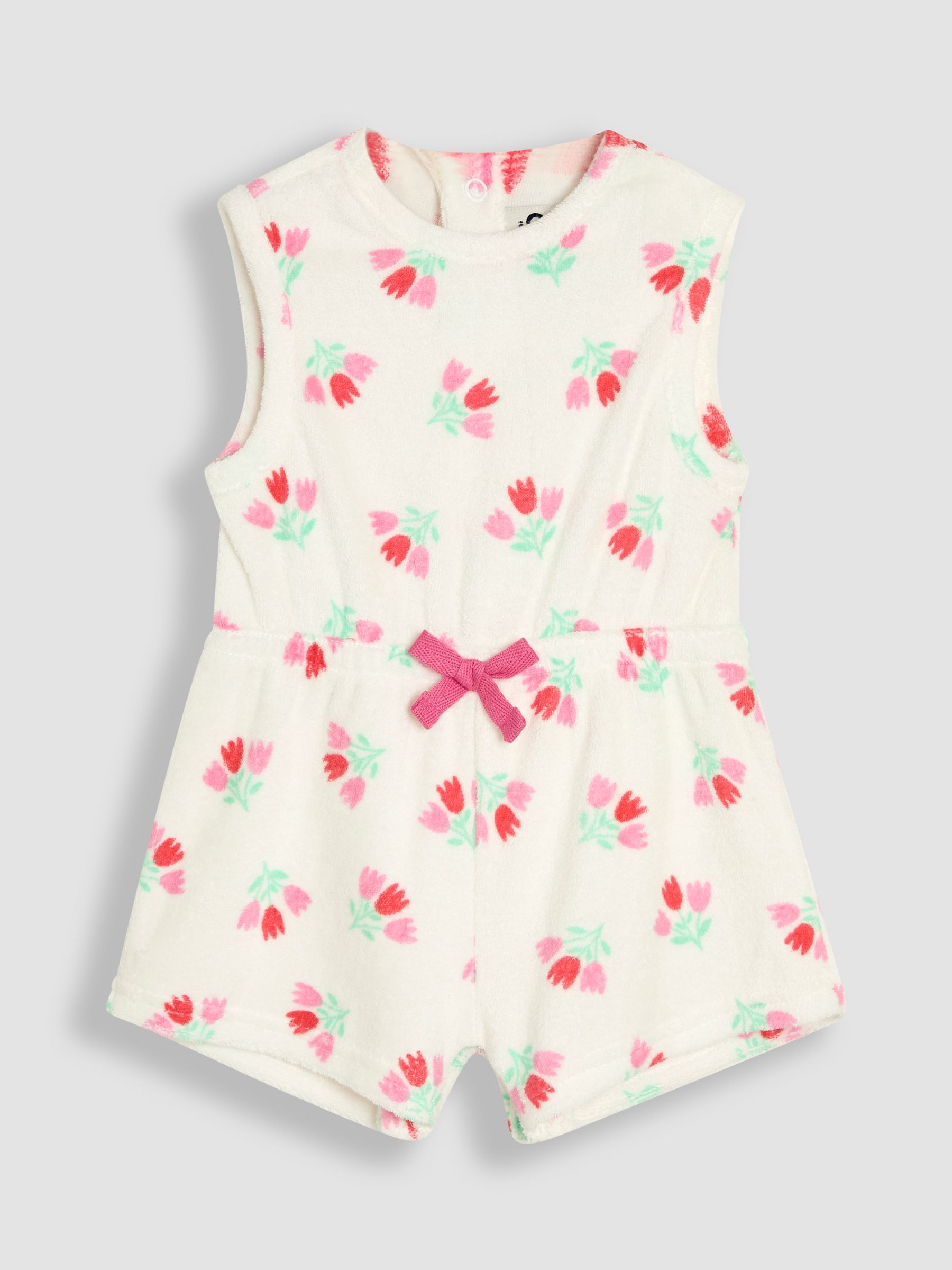 Cream Floral Towelling Sunsuit & Scrunchie - Image 2 of 5