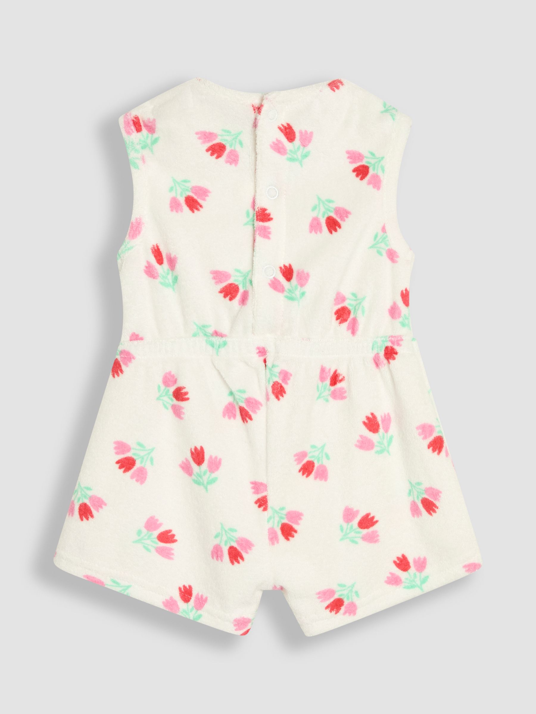 Cream Floral Towelling Sunsuit & Scrunchie - Image 3 of 5