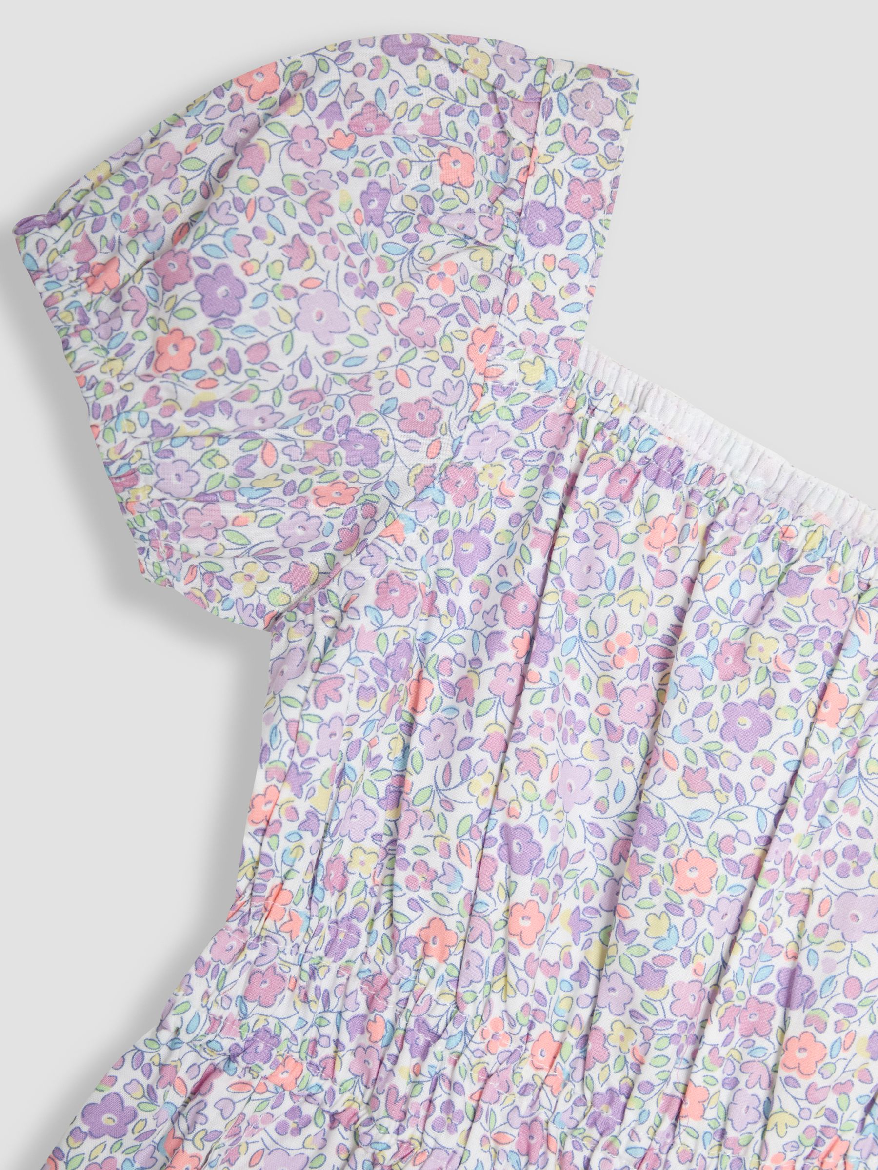 Lilac Purple Ditsy Floral Print Puff Sleeve Jumpsuit - Image 3 of 3
