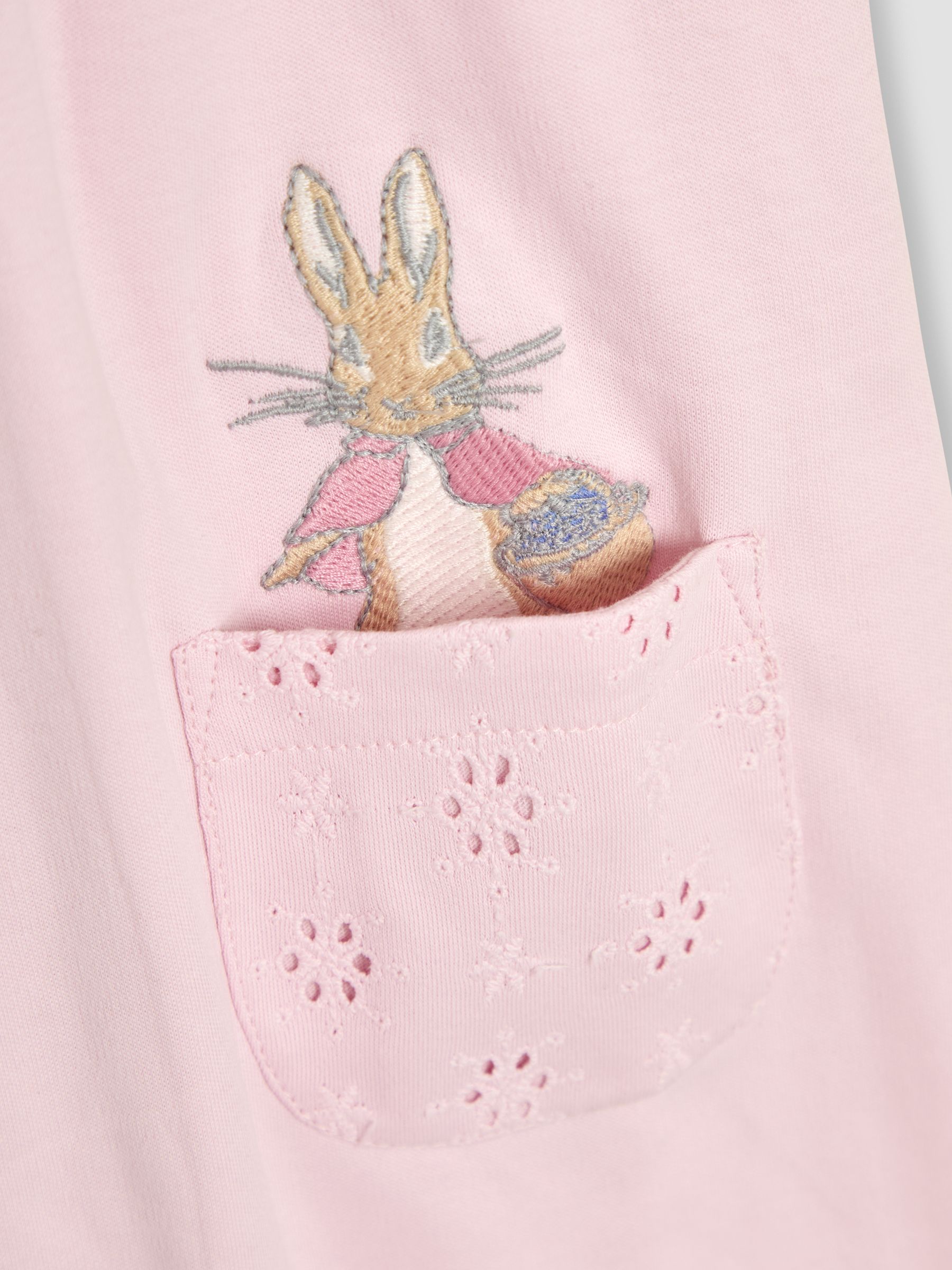 Pink Flopsy Bunny Frill Broderie Romper - Image 3 of 3