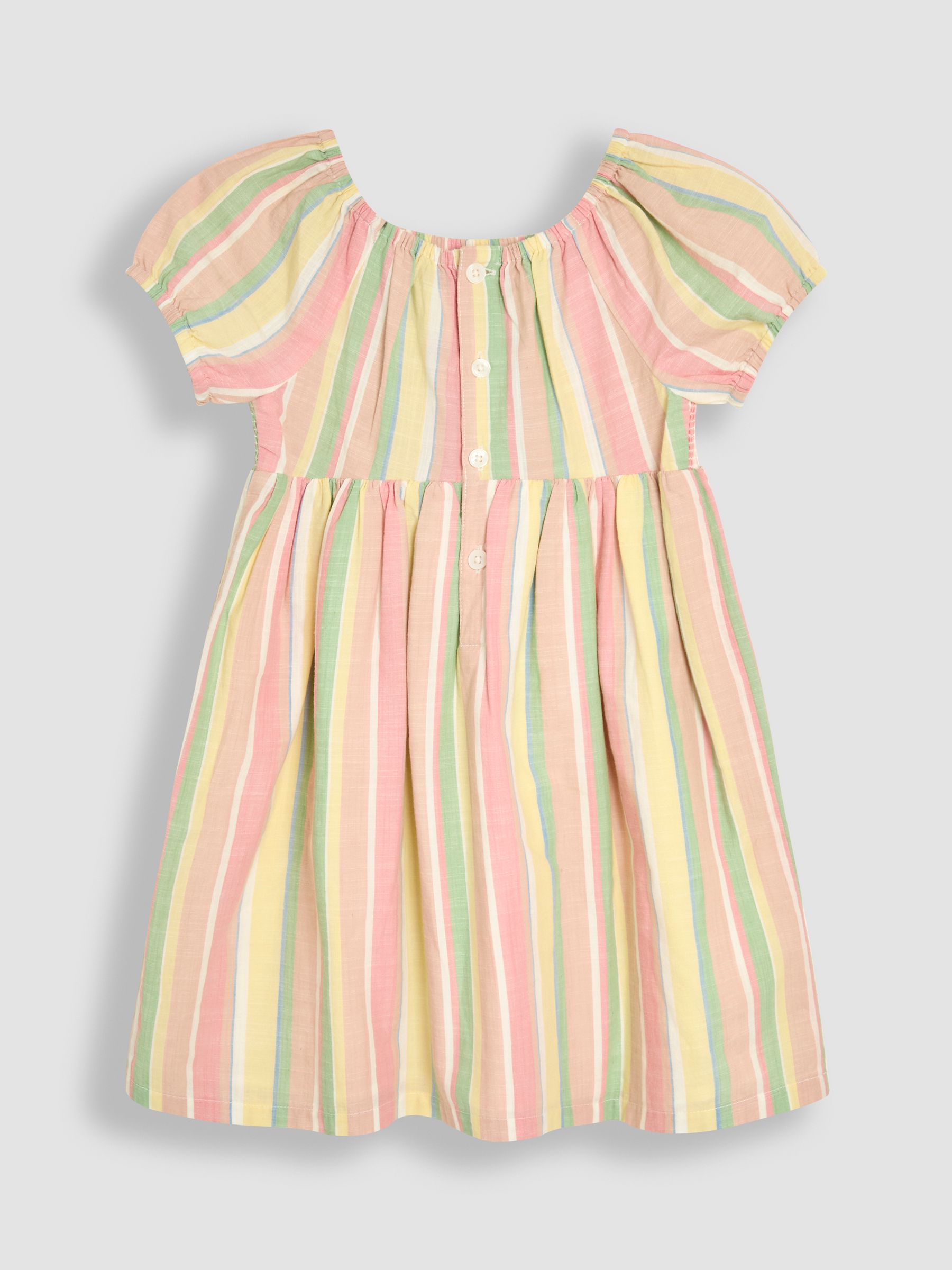 Orange Smocked Puff Sleeve Dress - Image 2 of 3