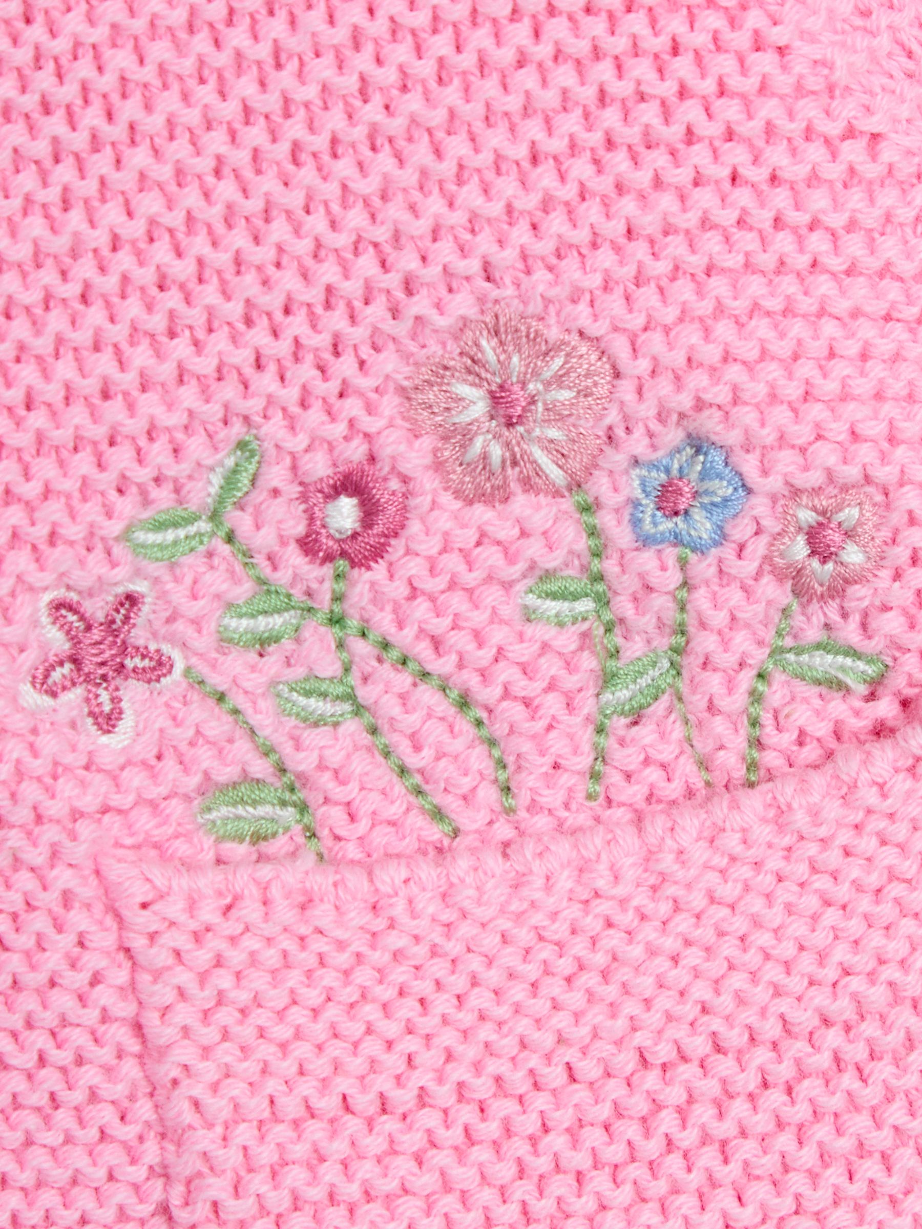 Dusky Pink Flopsy Bunny Scallop Collar Cardigan - Image 4 of 4