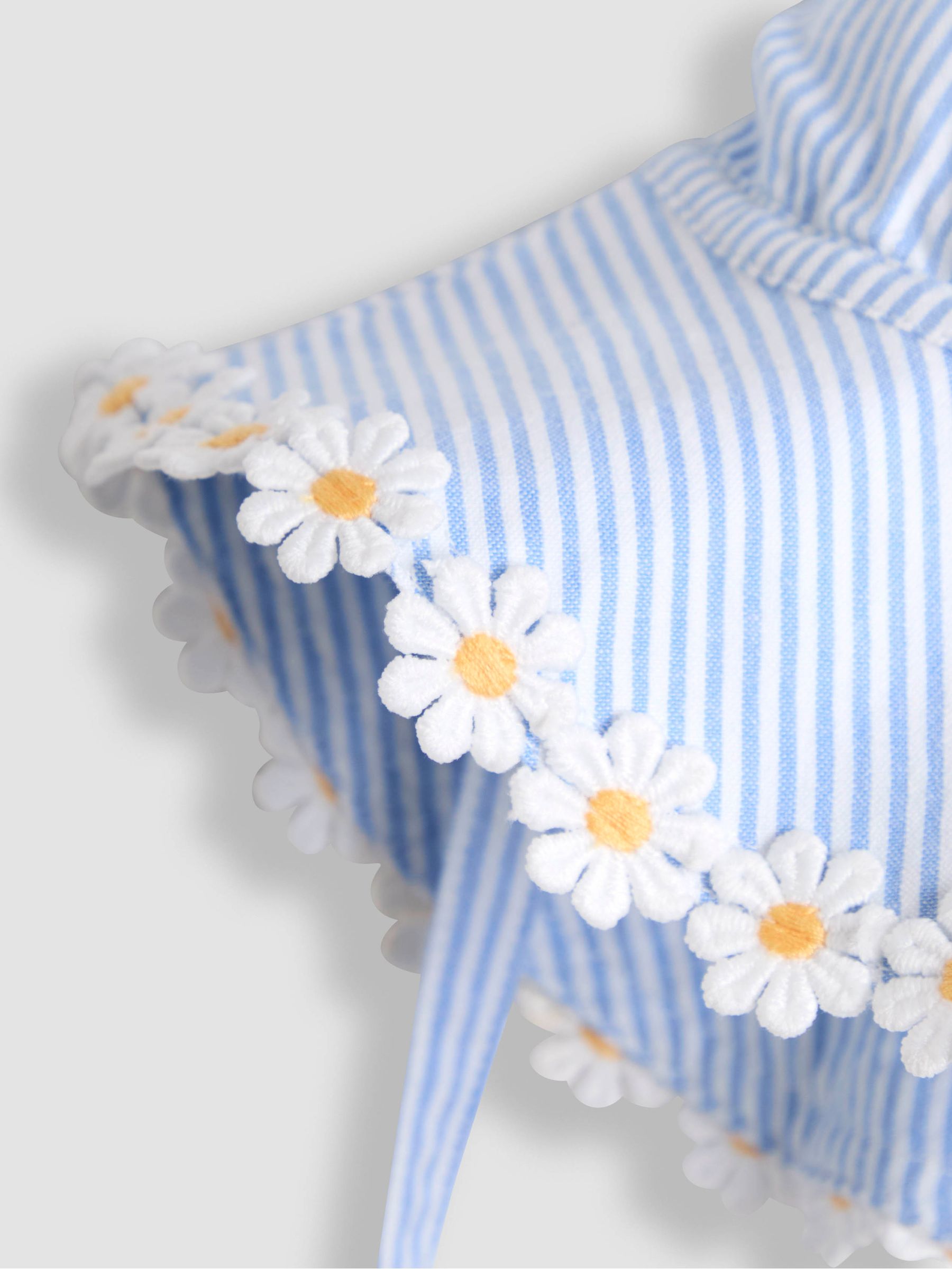 Blue Daisy Gingham Floppy Sun Hat - Image 3 of 3