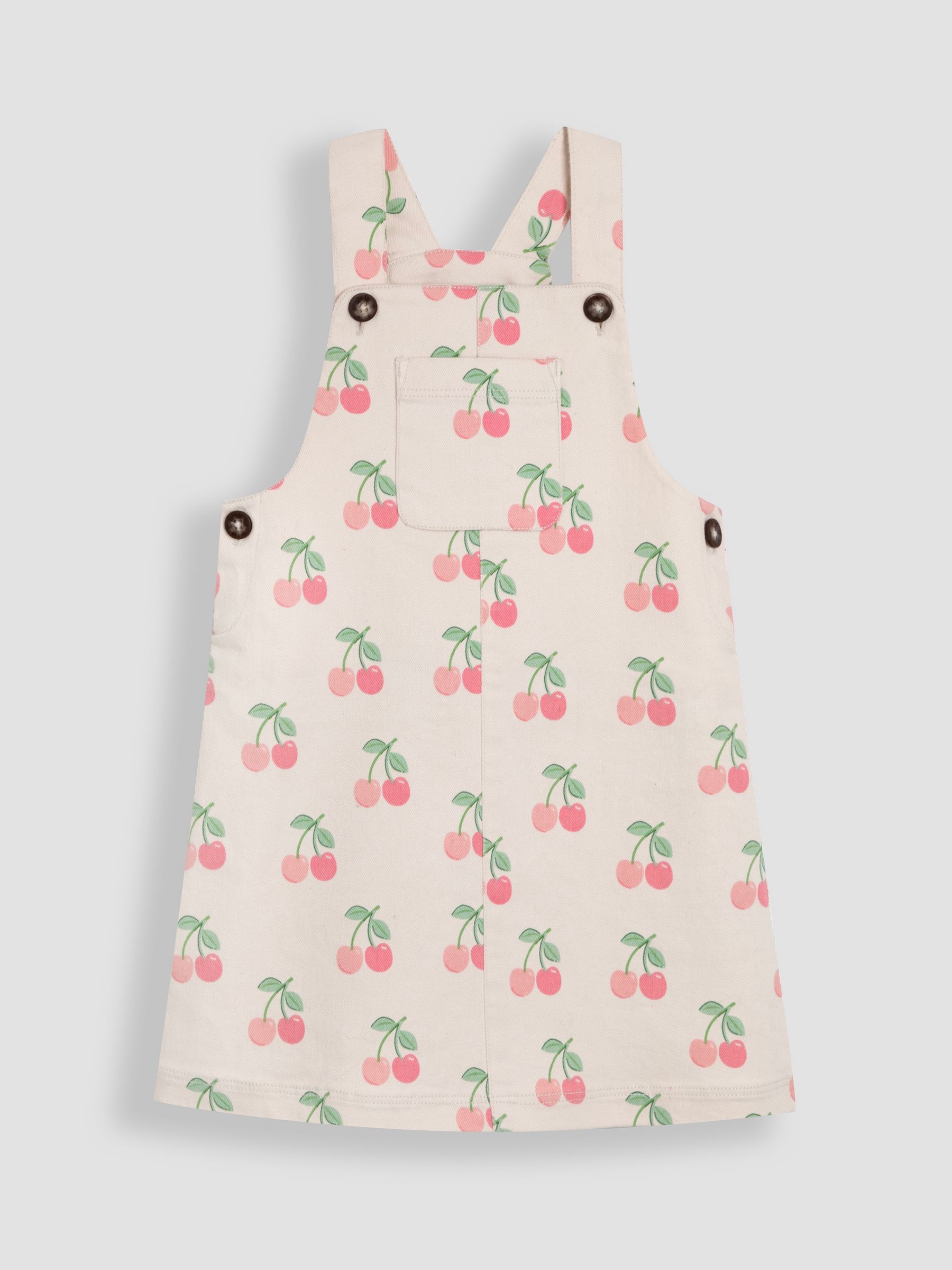 Ecru Cherry 2-Piece Dungaree Dress & T-Shirt Set - Image 4 of 8
