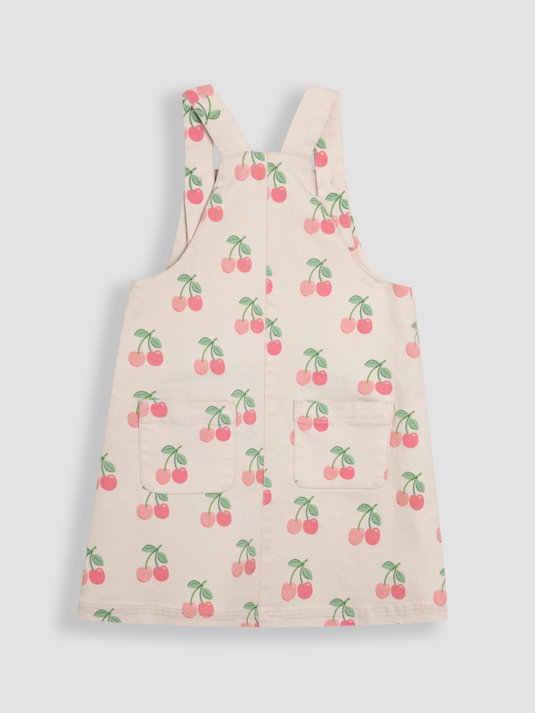 Ecru Cherry 2-Piece Dungaree Dress & T-Shirt Set - Image 5 of 8
