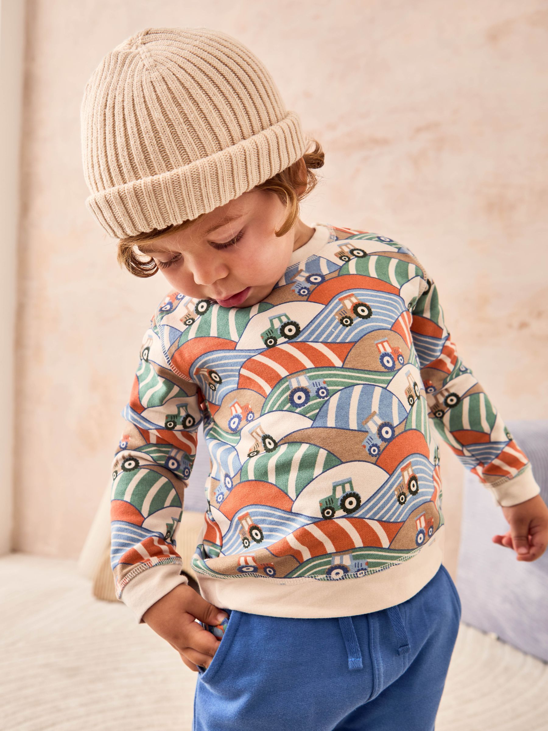 Stone Tractor Printed Sweatshirt & Joggers 100% Cotton Set - Image 3 of 10