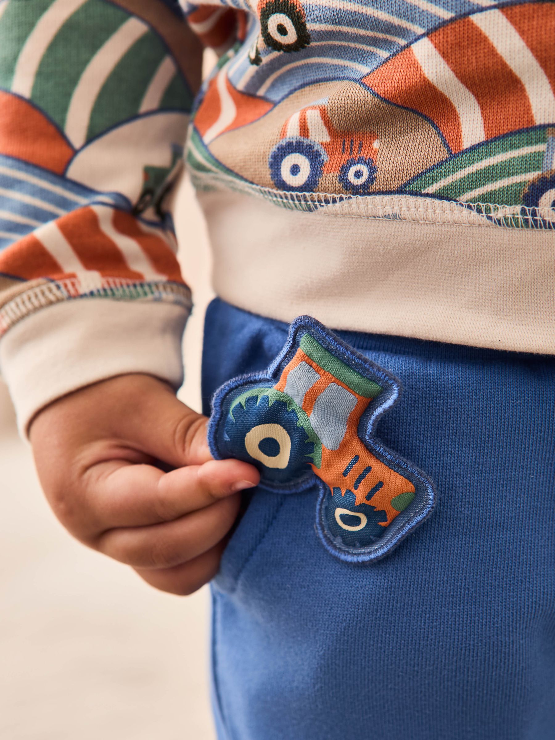 Stone Tractor Printed Sweatshirt & Joggers 100% Cotton Set - Image 4 of 10