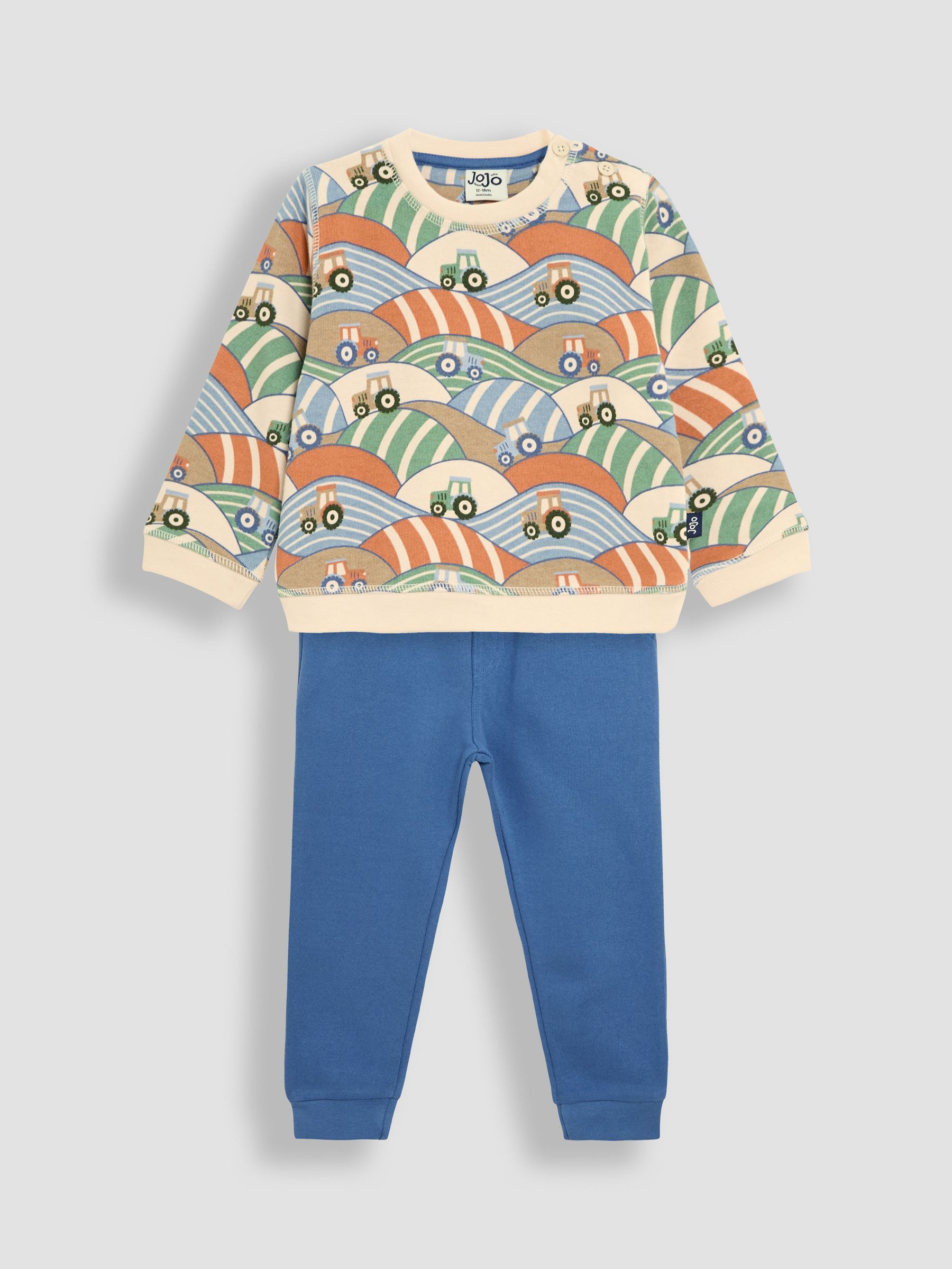 Stone Tractor Printed Sweatshirt & Joggers 100% Cotton Set - Image 5 of 10