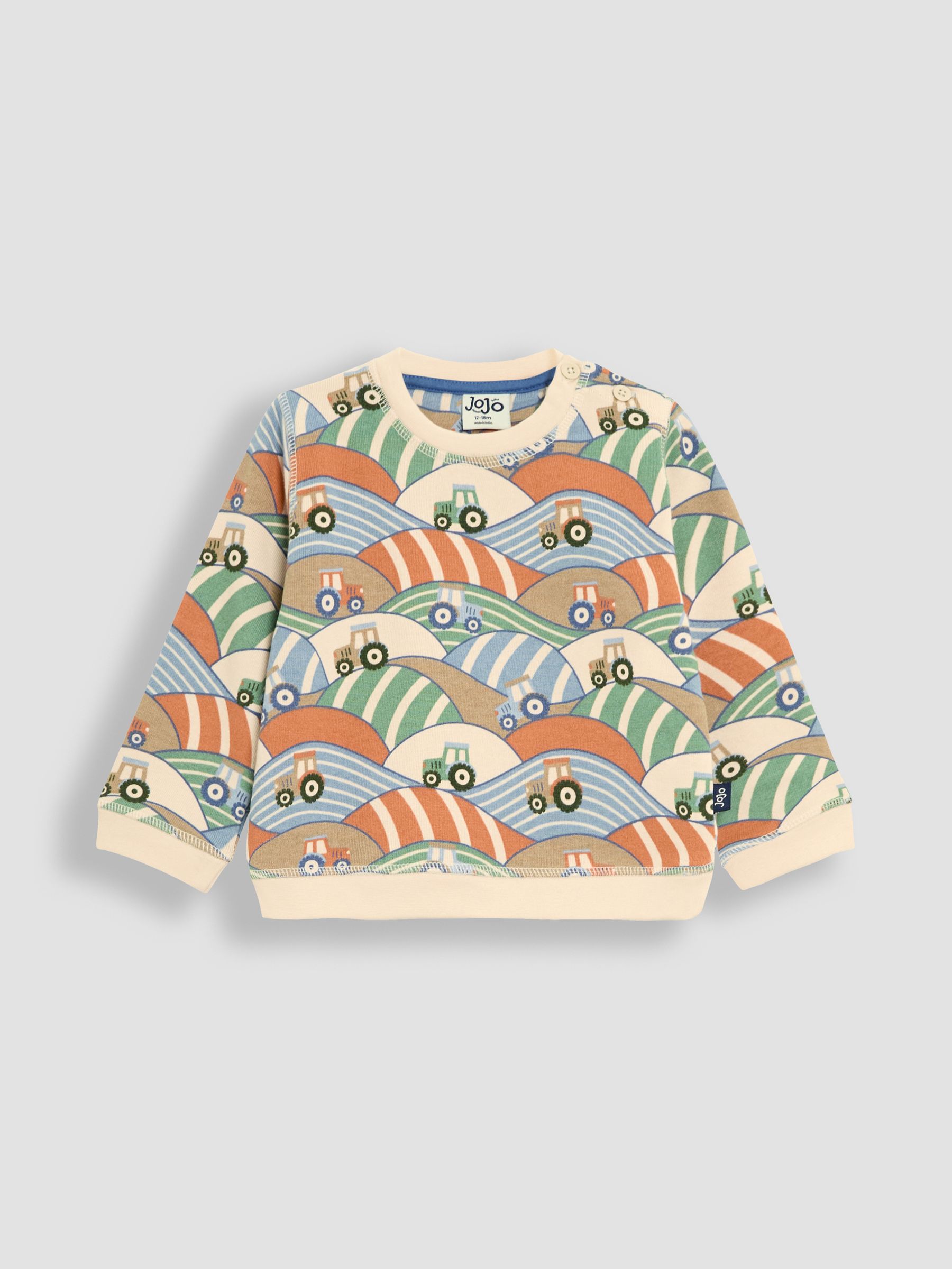 Stone Tractor Printed Sweatshirt & Joggers 100% Cotton Set - Image 6 of 10
