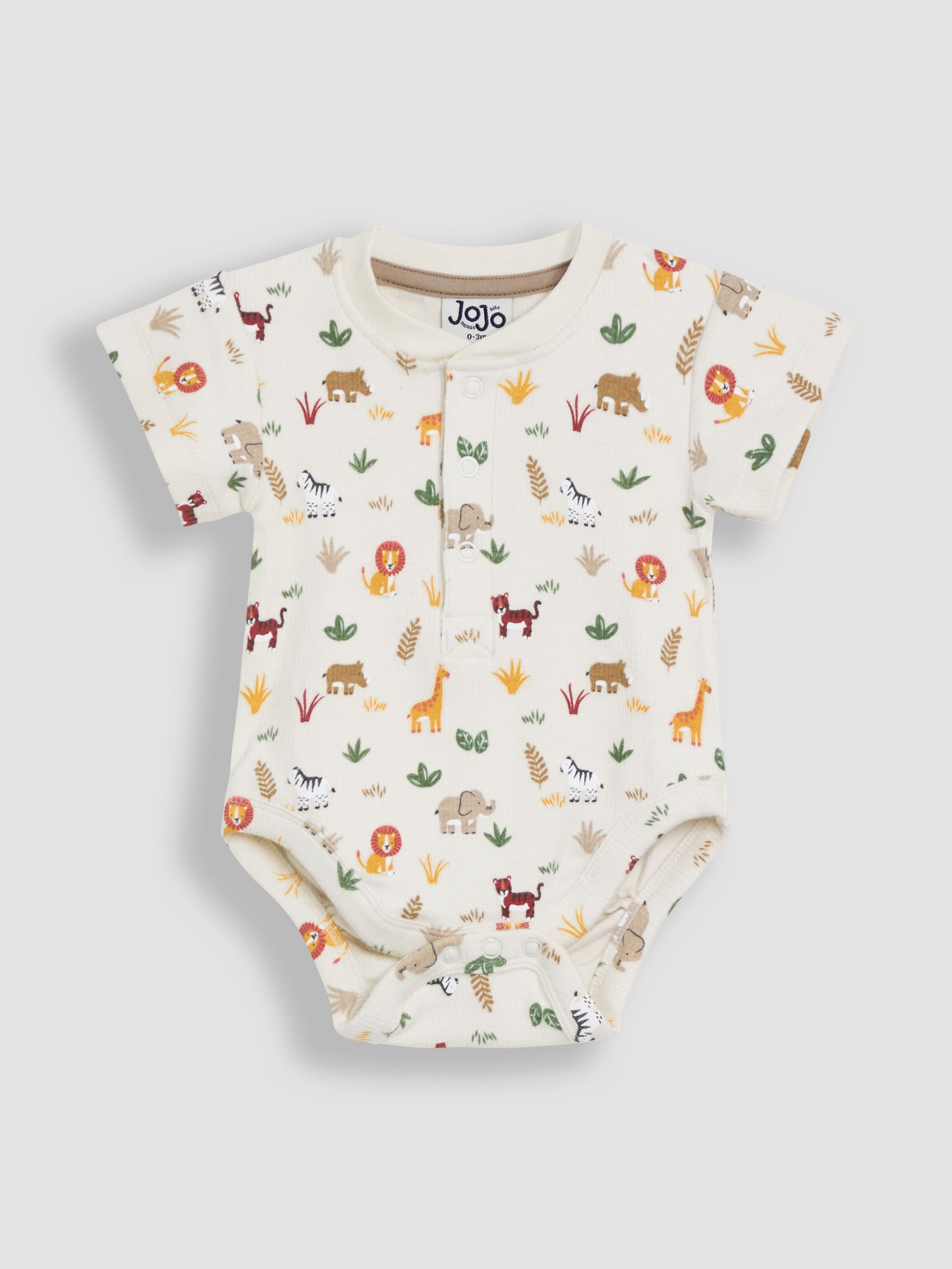 Ecru Safari 2-Piece Ribbed Bodysuit & Shorts Set - Image 2 of 5