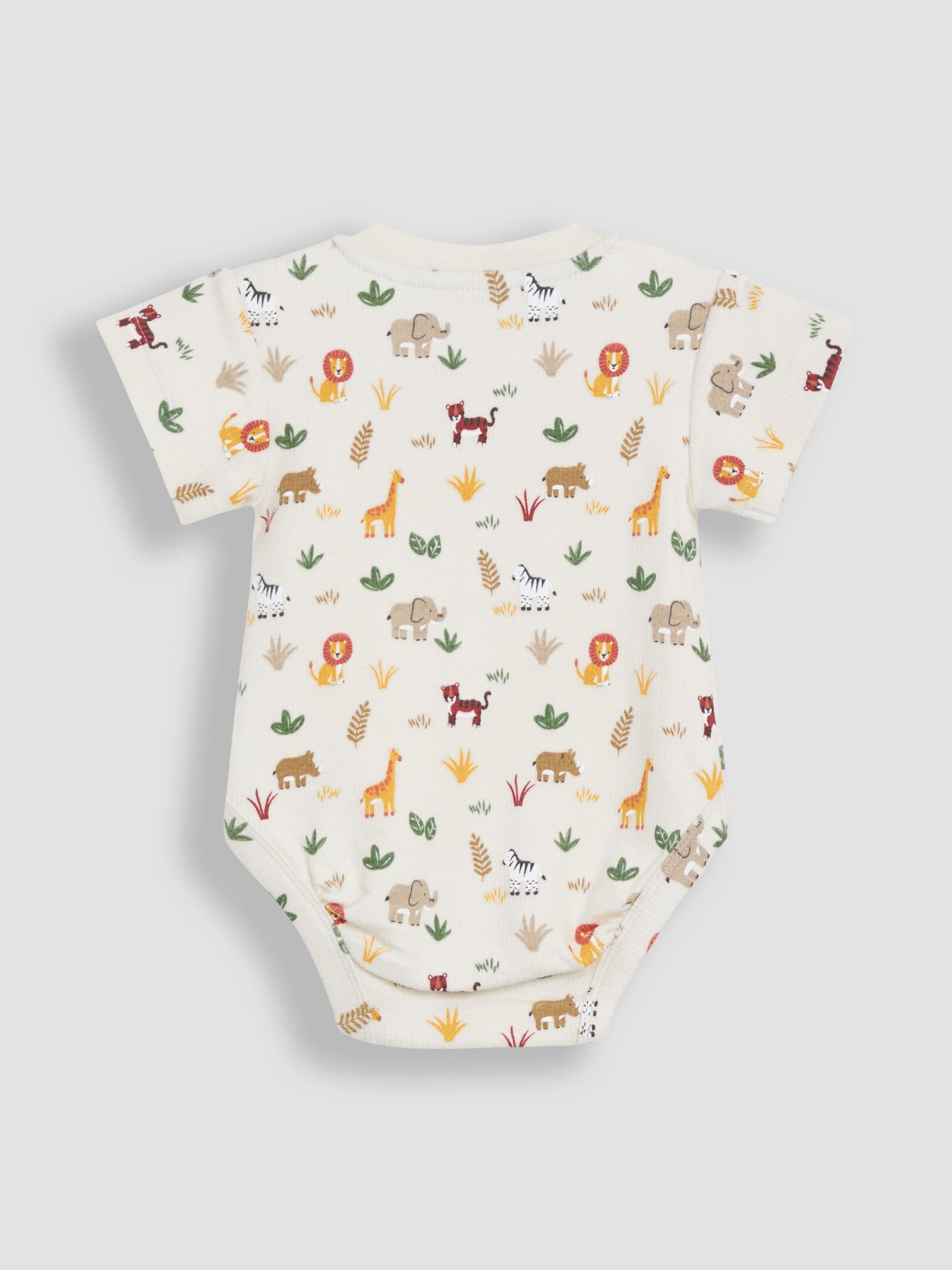 Ecru Safari 2-Piece Ribbed Bodysuit & Shorts Set - Image 3 of 5