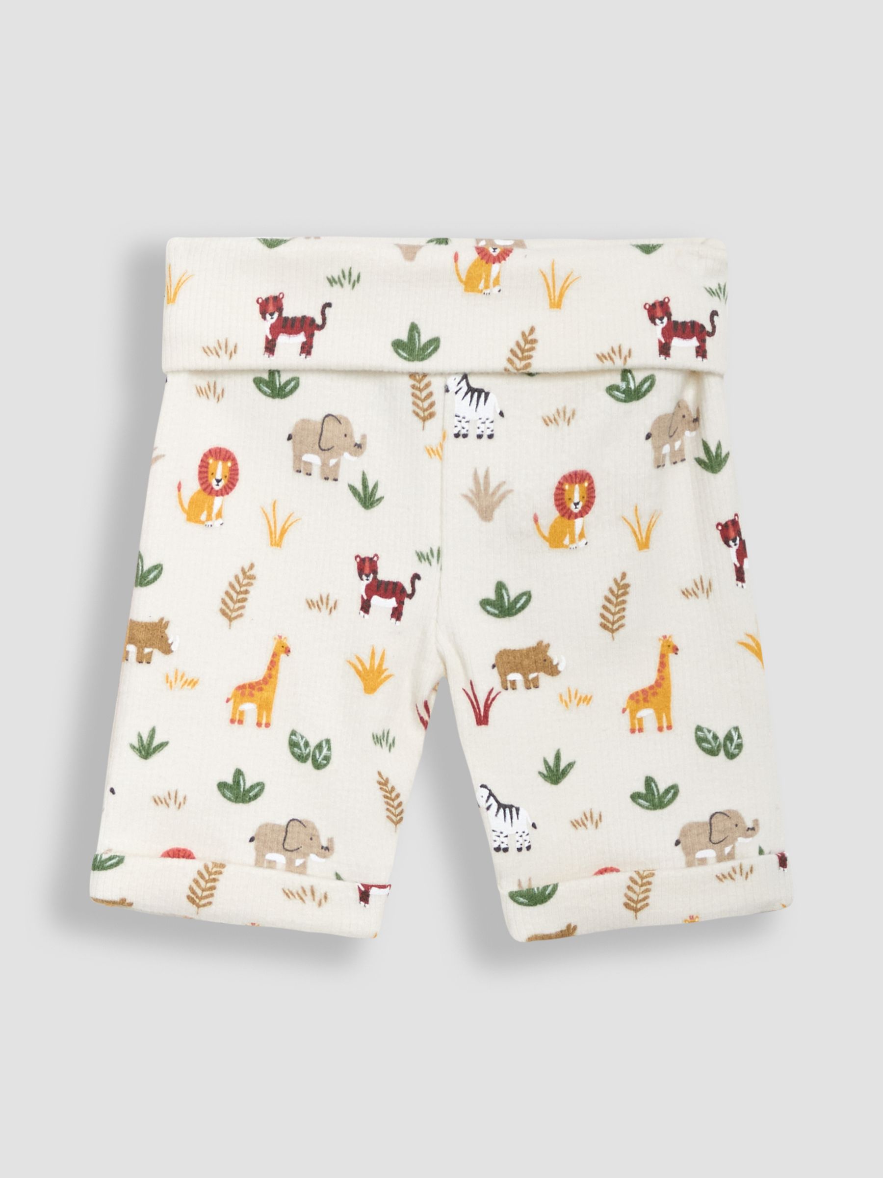 Ecru Safari 2-Piece Ribbed Bodysuit & Shorts Set - Image 4 of 5