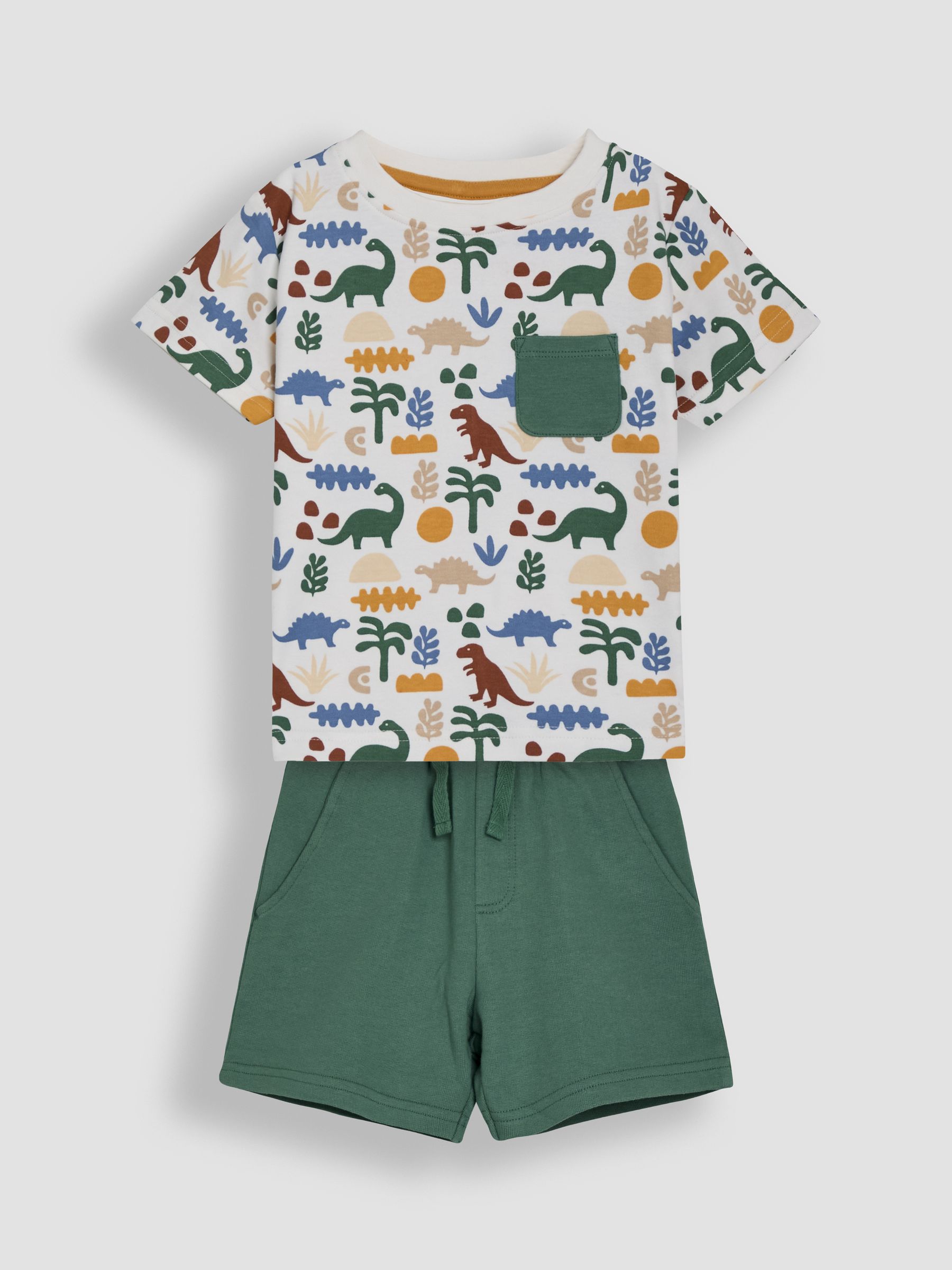 Khaki Dino 2-Piece Printed T-Shirt & Short Set - Image 2 of 8