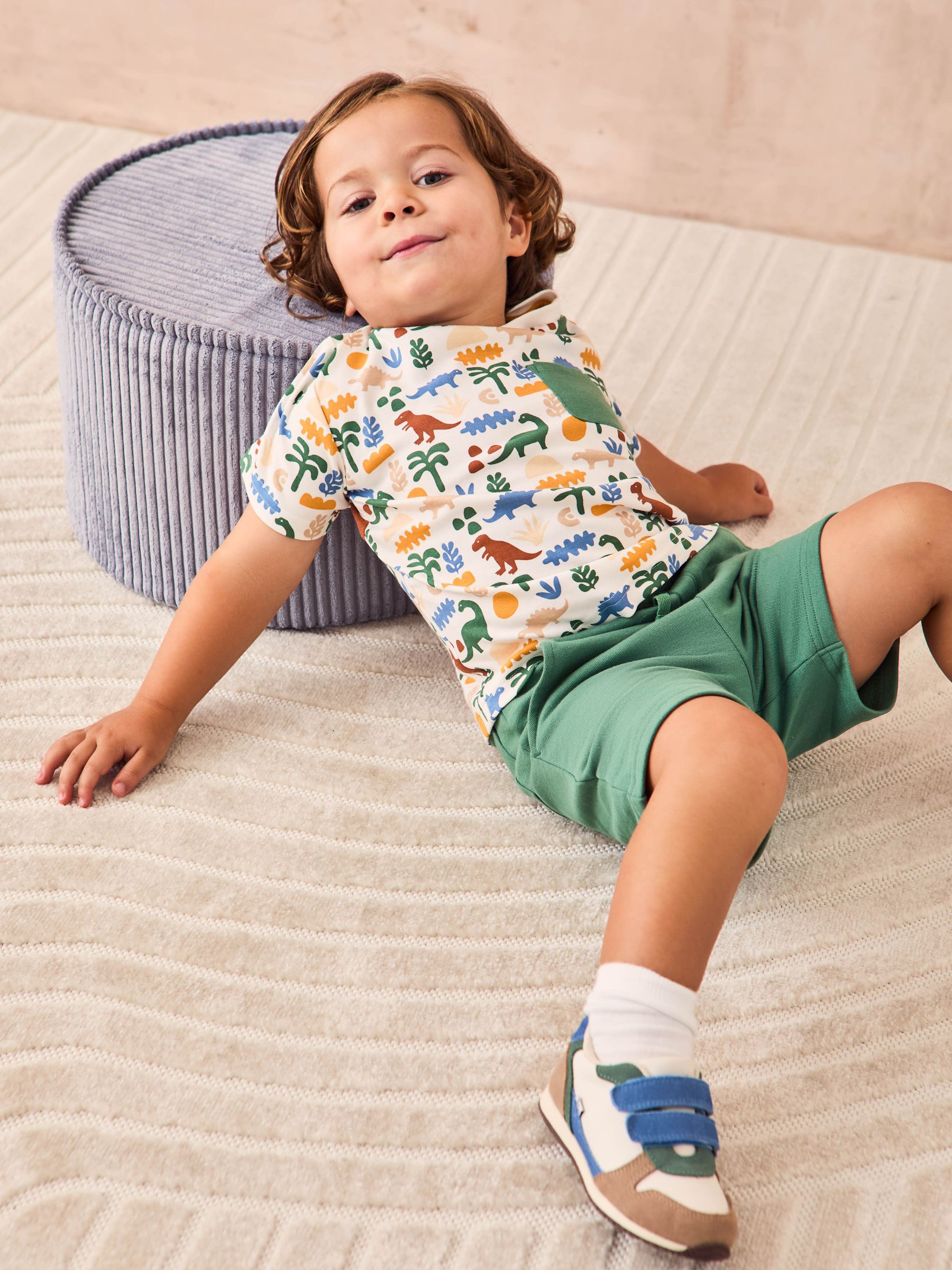 Khaki Dino 2-Piece Printed T-Shirt & Short Set - Image 7 of 8