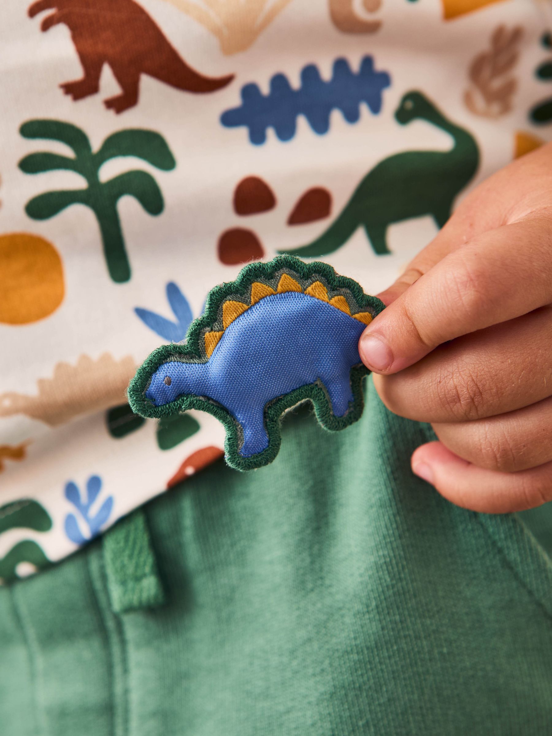 Khaki Dino 2-Piece Printed T-Shirt & Short Set - Image 8 of 8