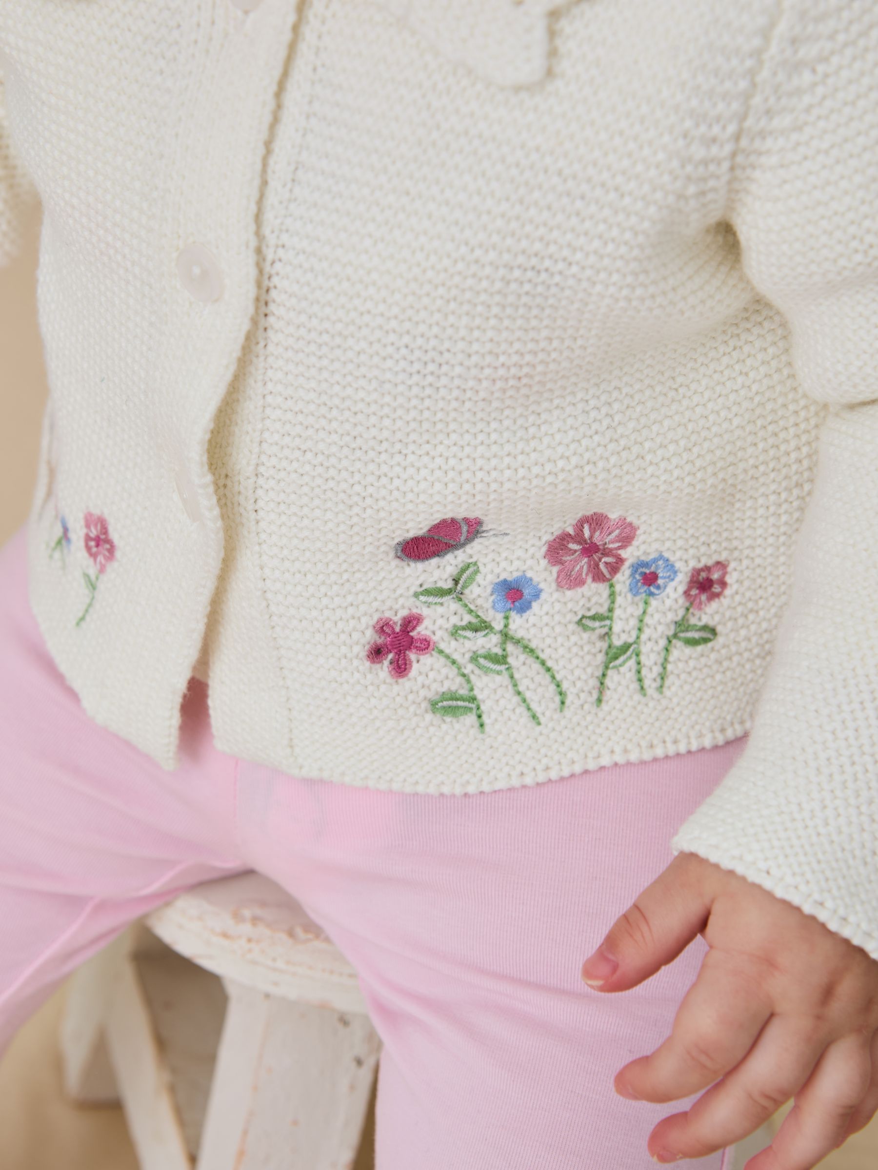 Cream Flopsy Bunny Scallop Collar Cardigan - Image 5 of 6