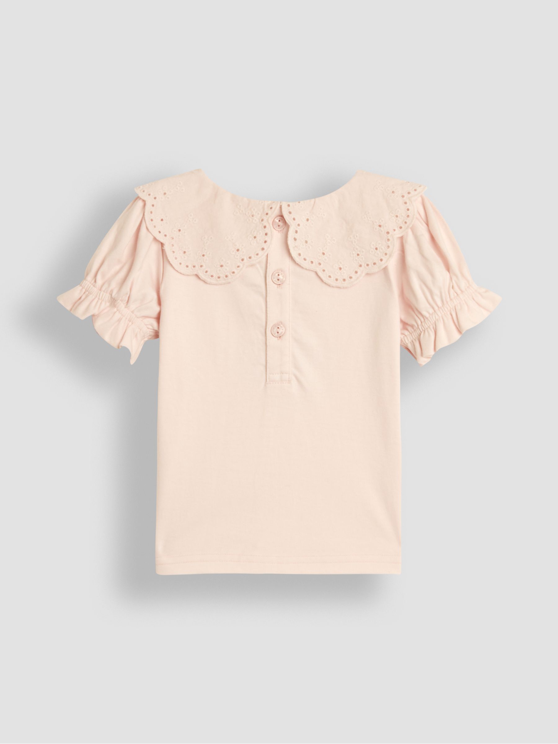 Pink Broderie Collar T-Shirt - Image 2 of 3