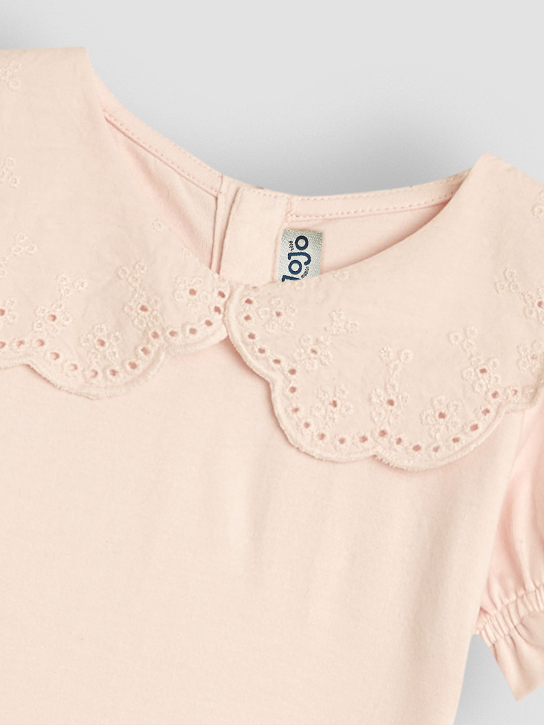 Pink Broderie Collar T-Shirt - Image 3 of 3