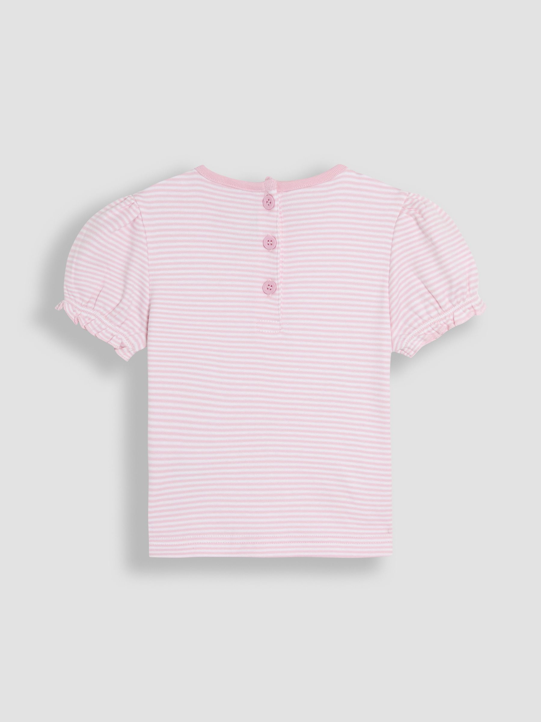 Pink Ice Cream Embroidered Puff Sleeve Pom-Pom T-Shirt - Image 2 of 3