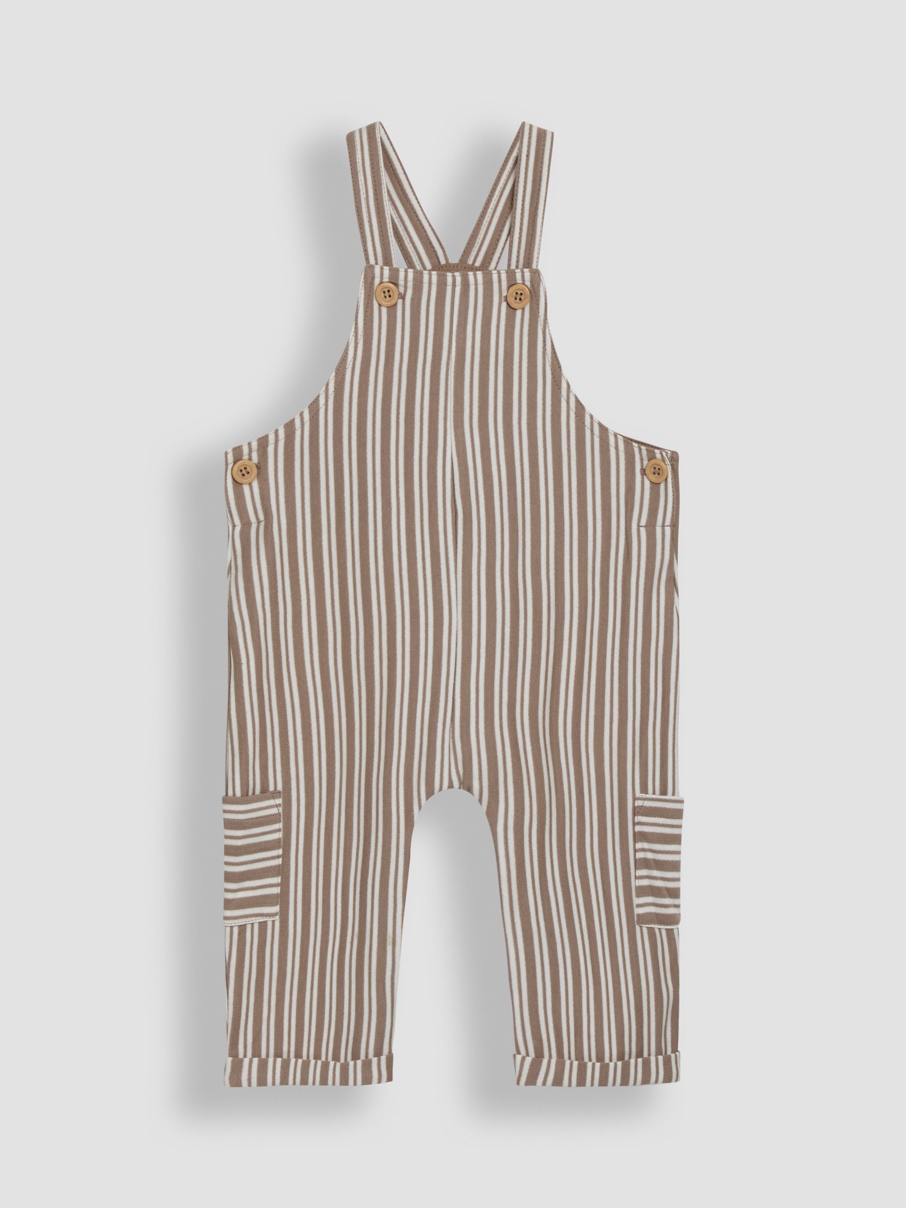 Stone Stripe 100% Cotton Dungarees & Top Set - Image 2 of 6