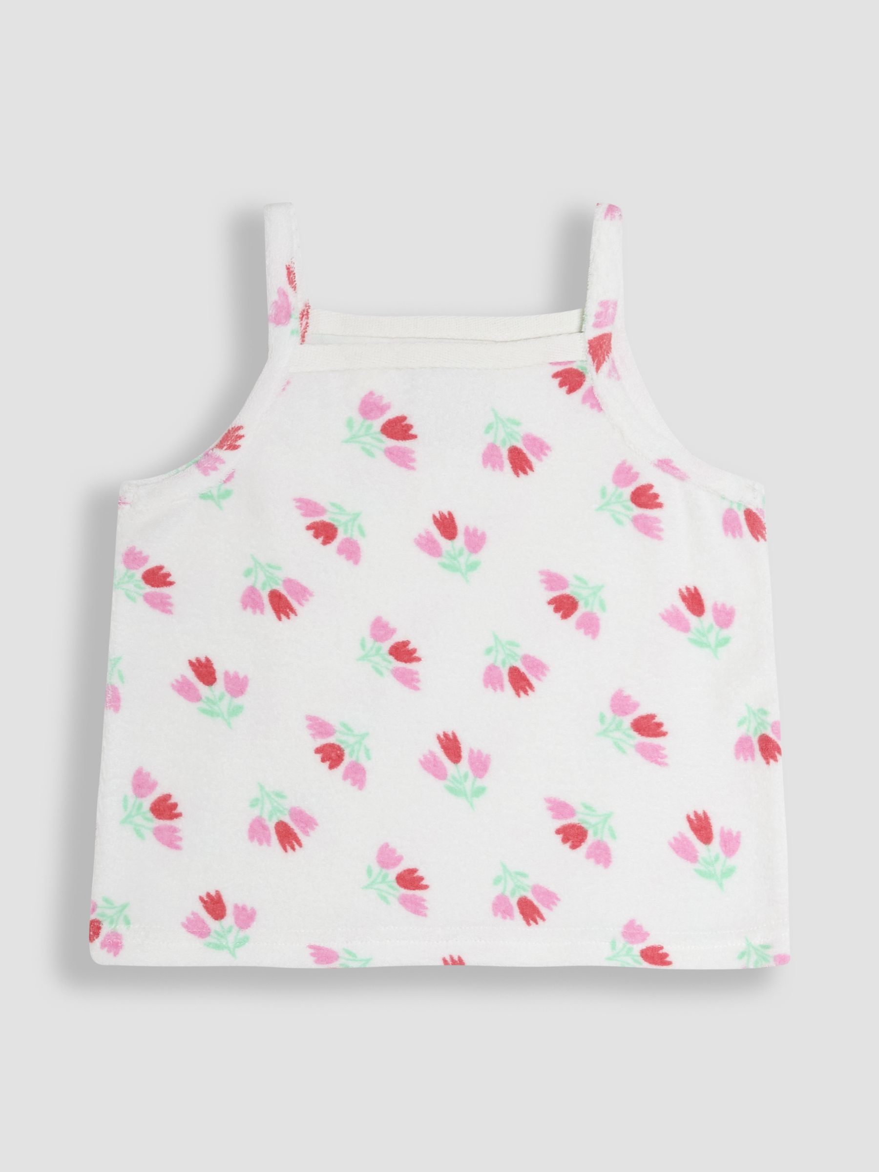 Pink Ditsy Floral Towelling Vest & Shorts Set 2 Piece - Image 2 of 4