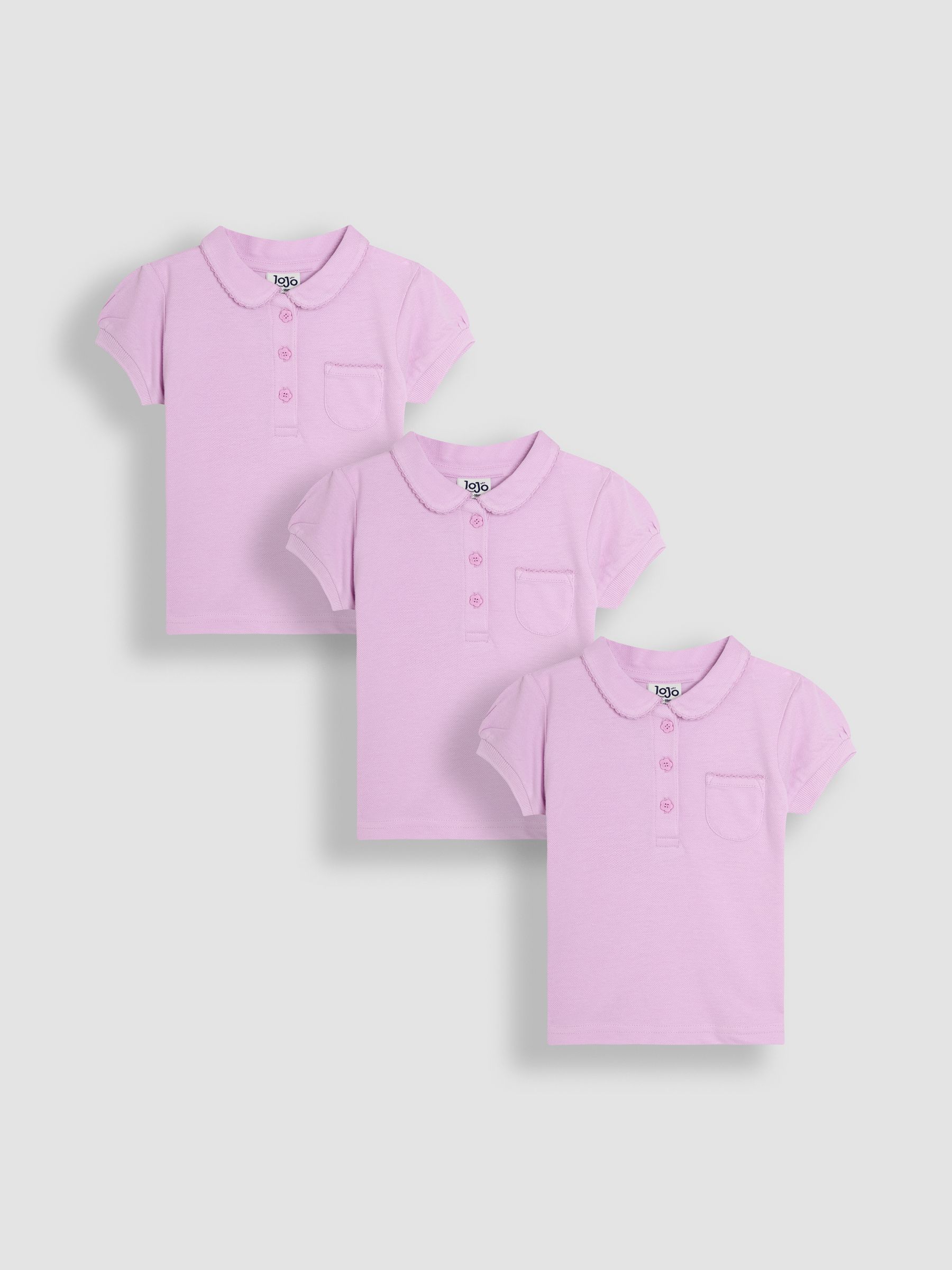 Pink 3-Pack Polo Shirts - Image 1 of 4