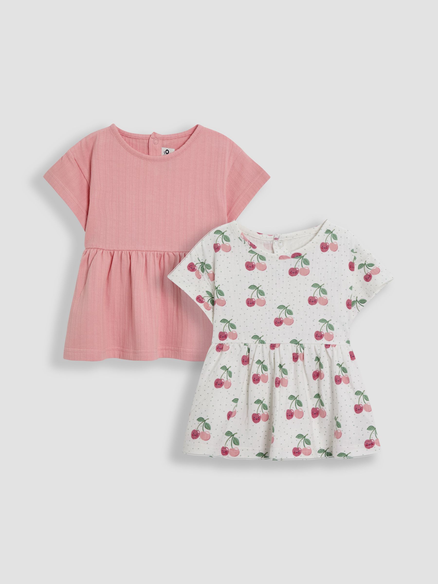 Cream Cherry Drop Shoulder T-Shirts 2 Pack - Image 1 of 7