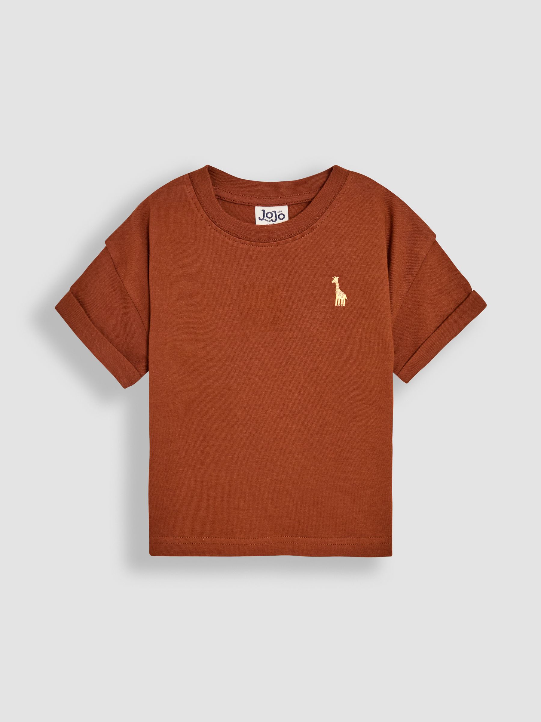 Brown Giraffe Print 100% Cotton T-Shirt & Stripe Joggers Set 2 Piece - Image 2 of 10