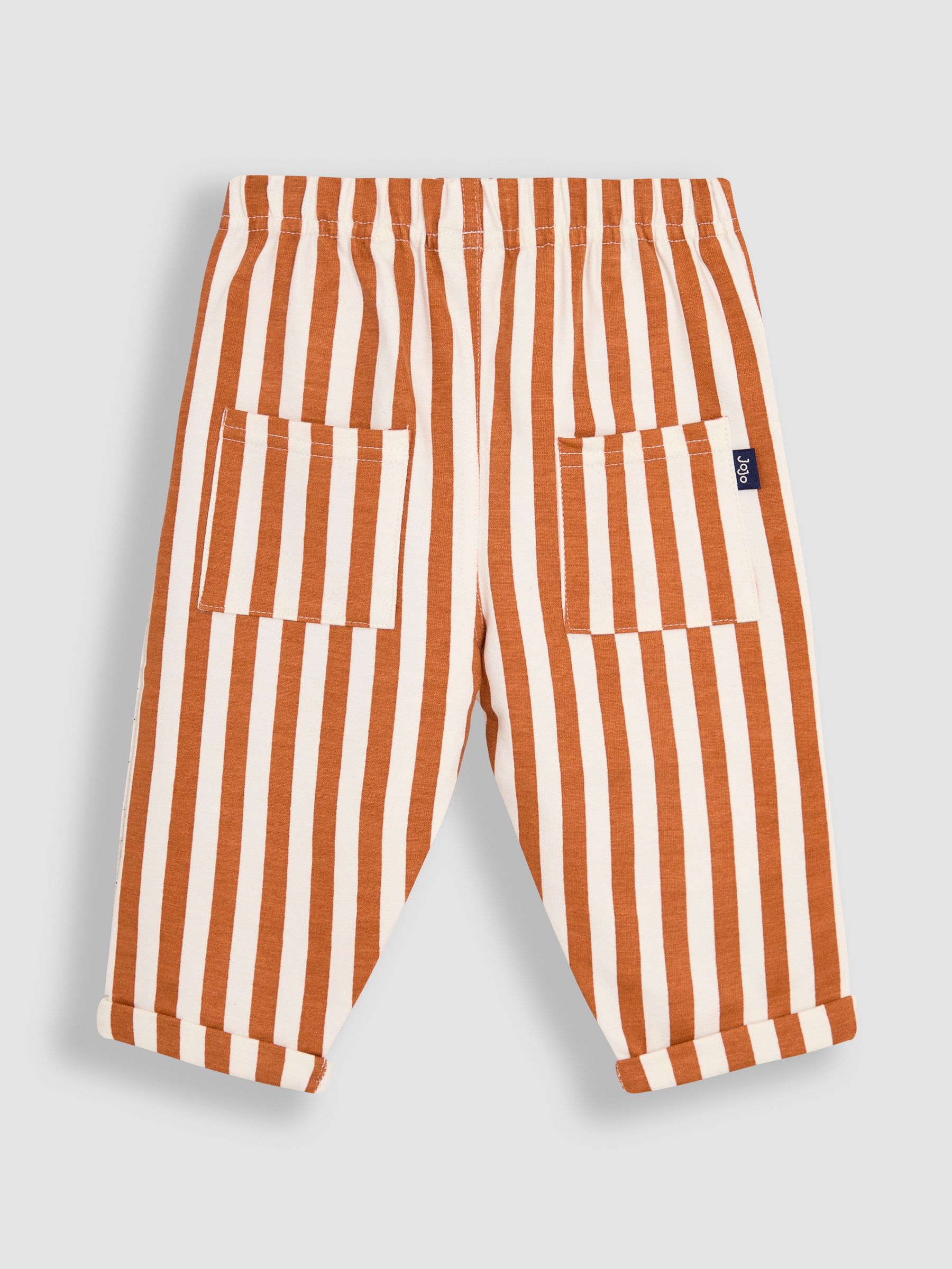Brown Giraffe Print 100% Cotton T-Shirt & Stripe Joggers Set 2 Piece - Image 5 of 10