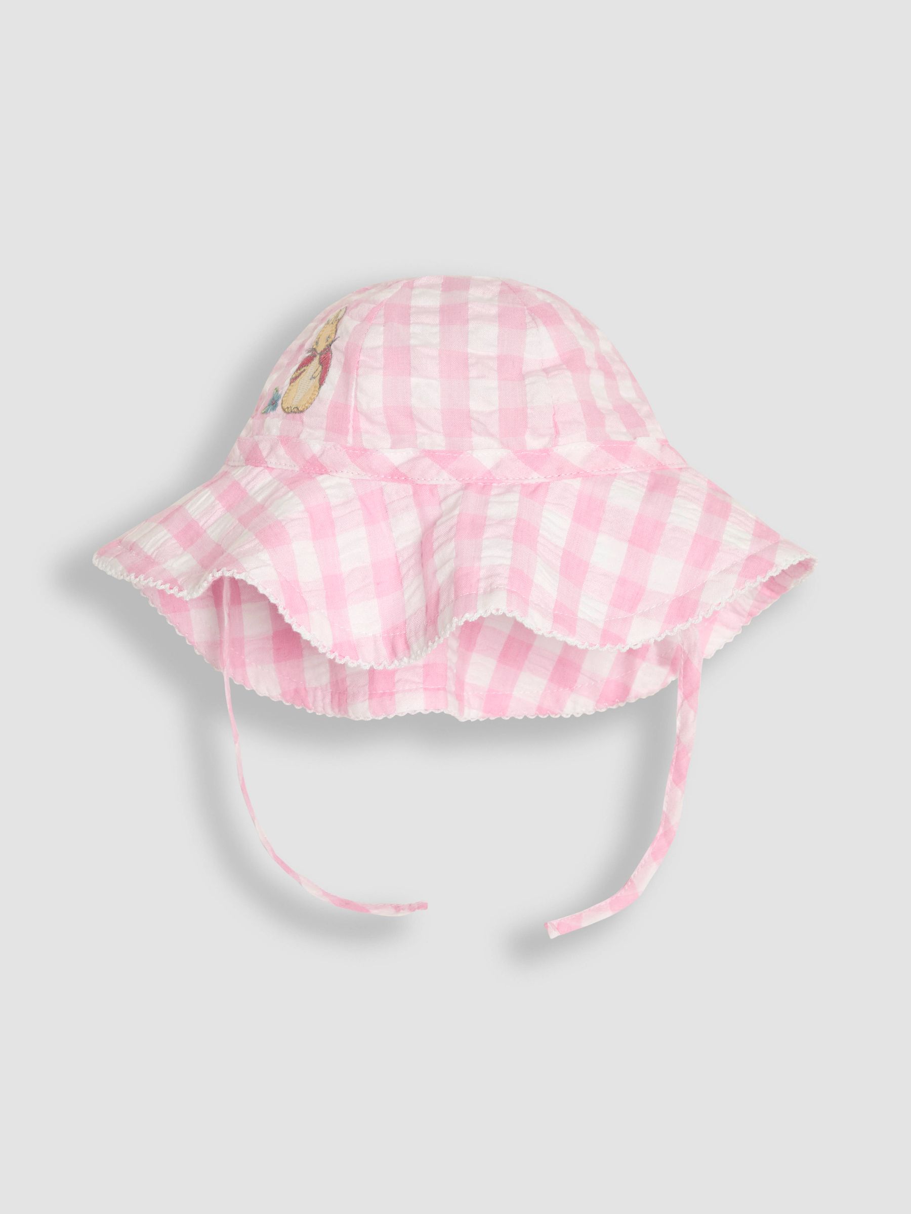 Pink Gingham Flopsy Bunny Floppy Sun 100% Cotton Hat - Image 1 of 3
