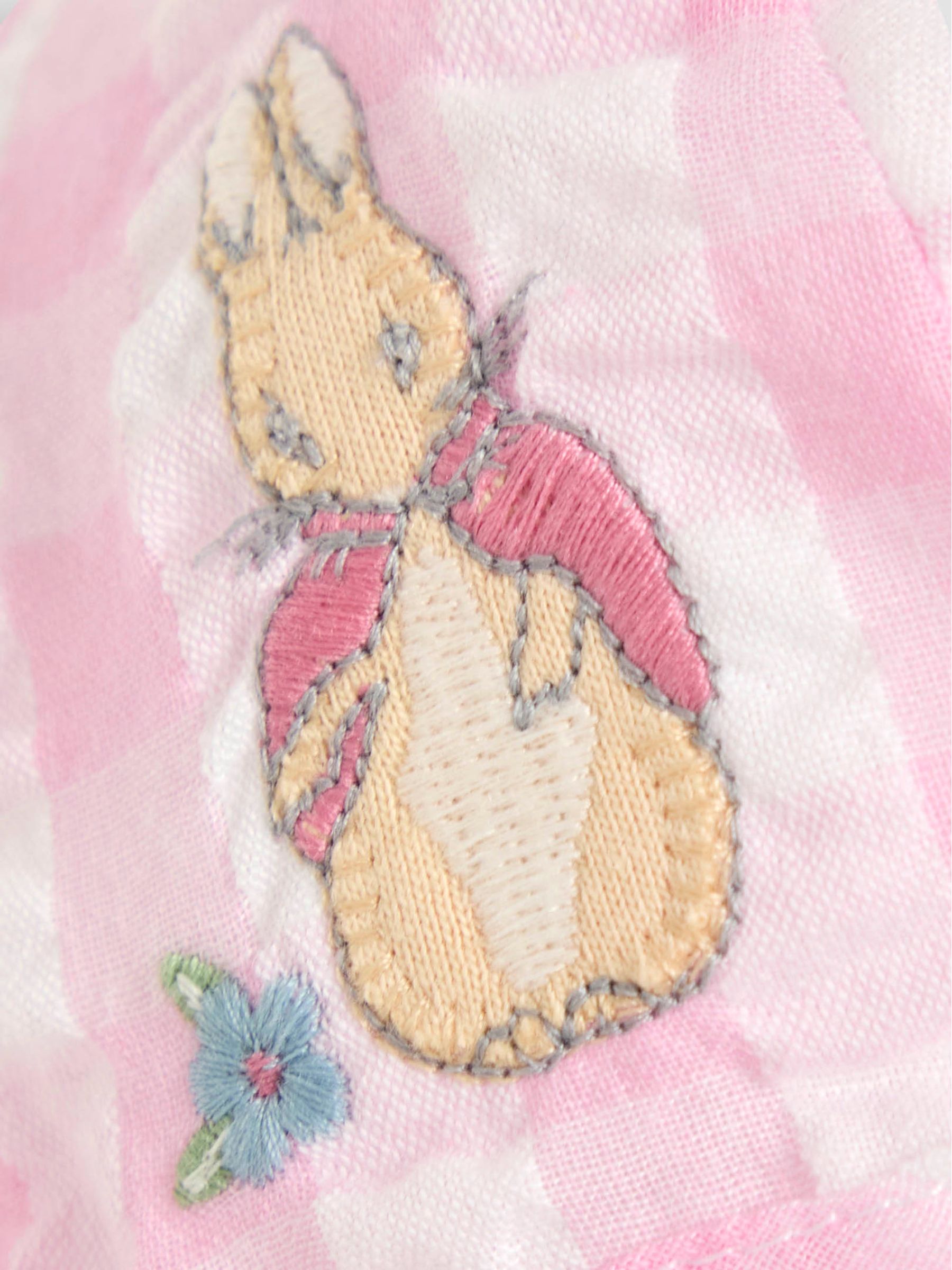 Pink Gingham Flopsy Bunny Floppy Sun 100% Cotton Hat - Image 2 of 3