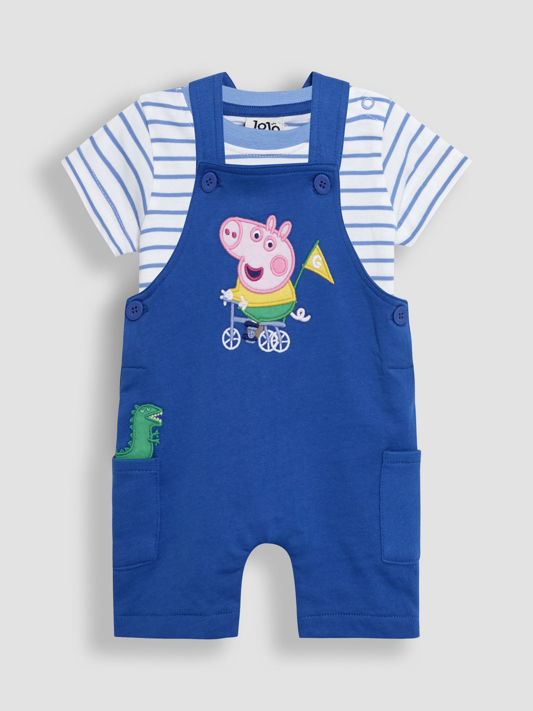 Blue 2-Piece Peppa Pig Dungarees & T-Shirt Set - Image 1 of 6
