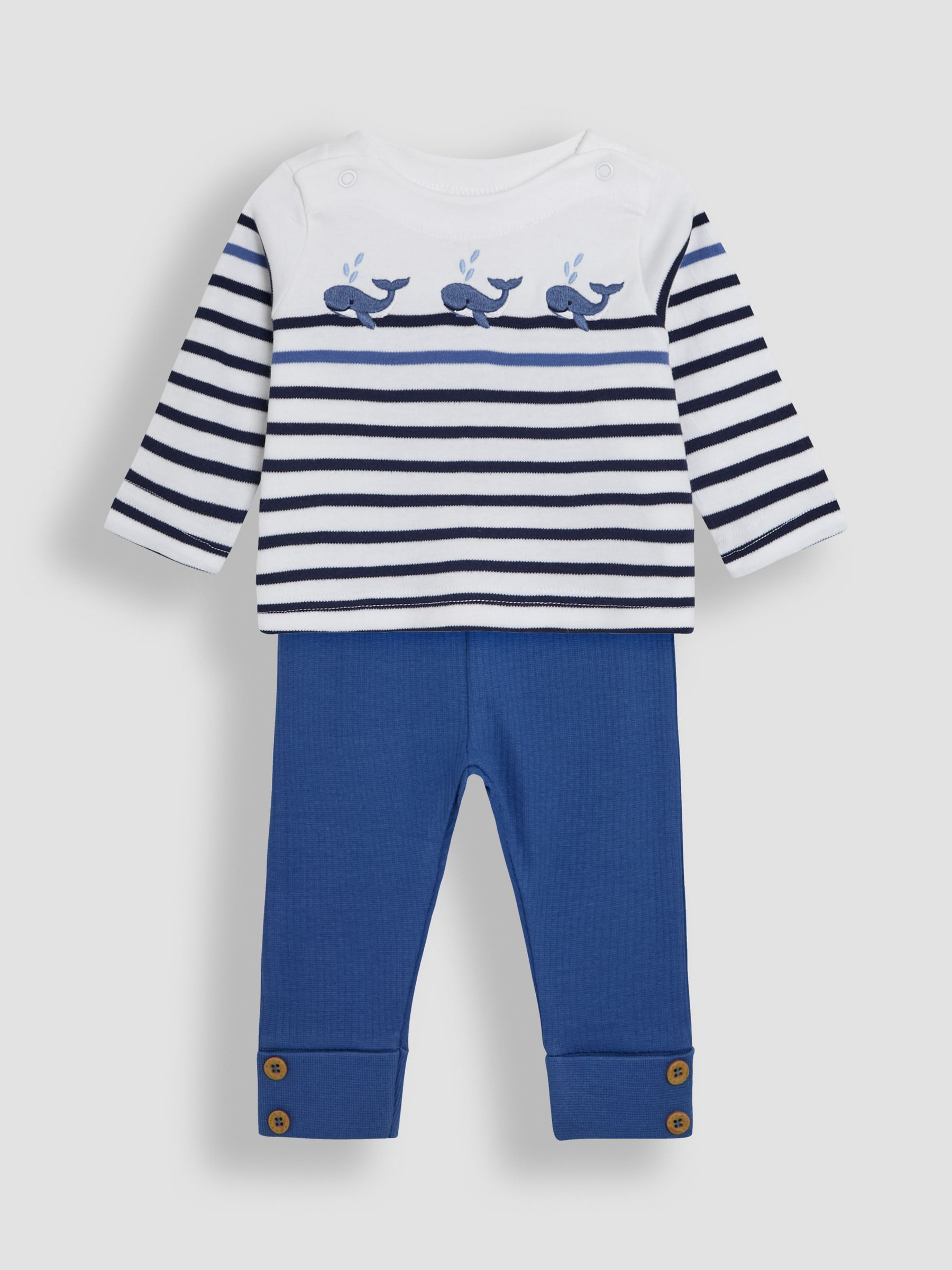 White Whale 2-Piece Embroidered Top & Rib Leggings Set - Image 1 of 6