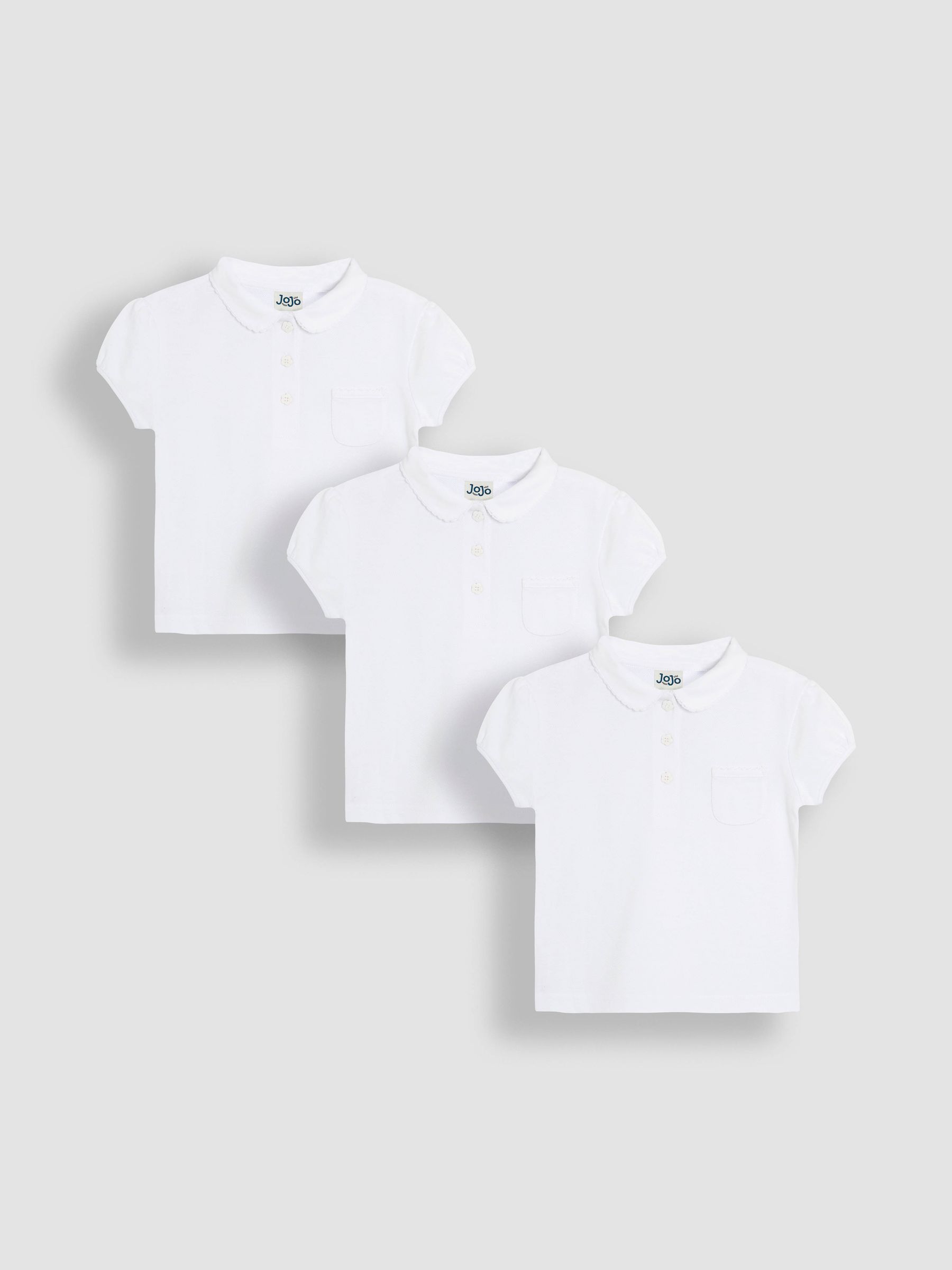 White 3-Pack Polo Shirts - Image 1 of 4