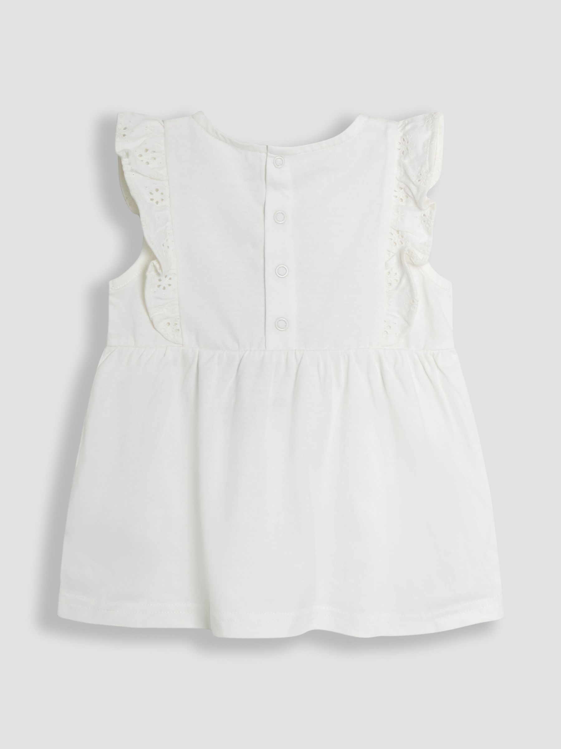 Pink Embroidered Flopsy Bunny Frill Broderie 100% Cotton Romper - Image 7 of 8