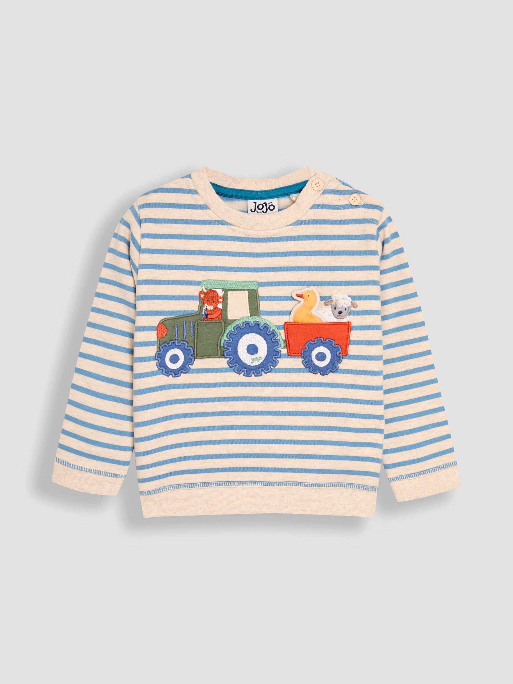 Blue Tractor Appliqué Sweatshirt & Leggings Set - Image 2 of 7