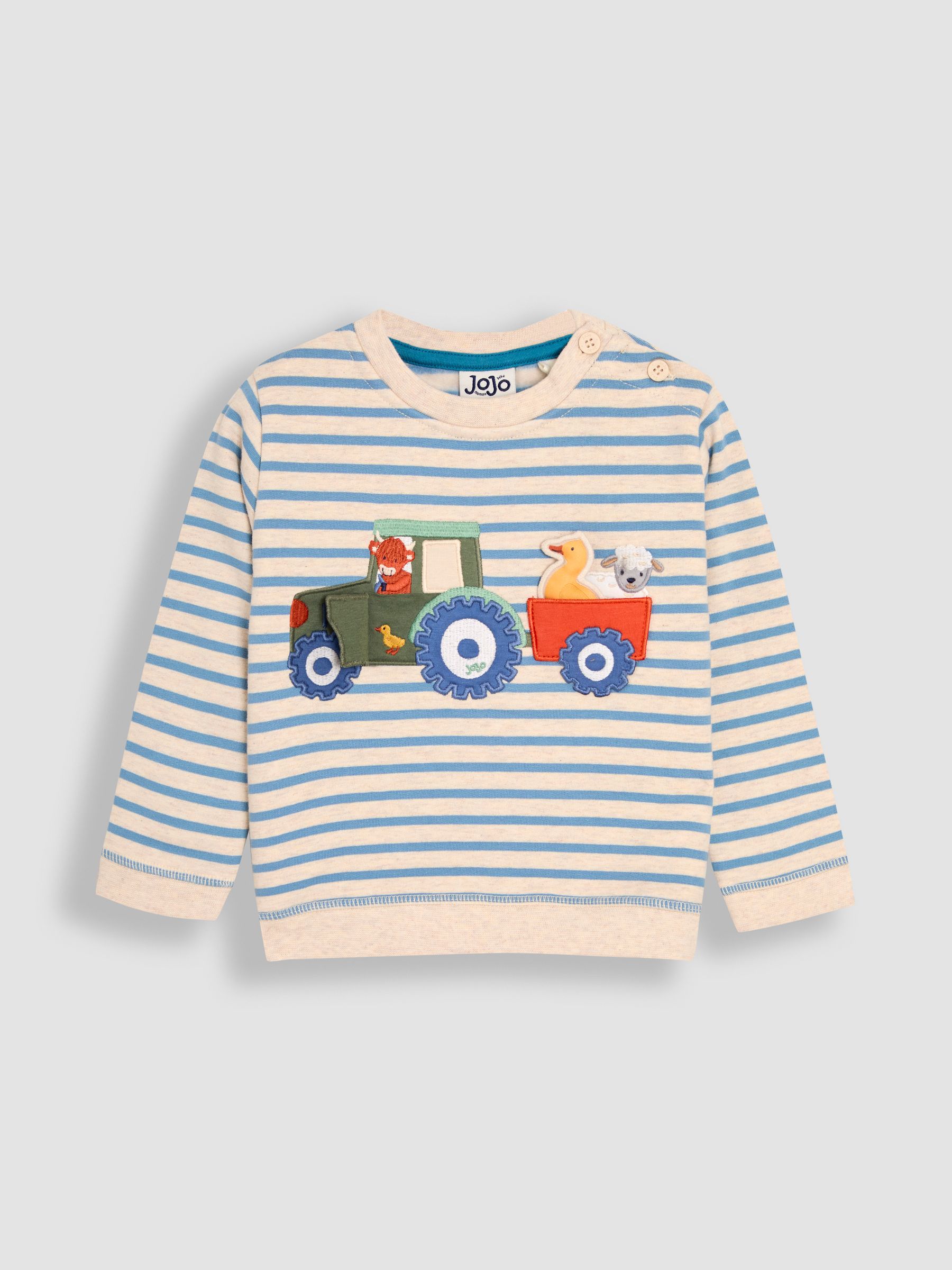 Blue Tractor Appliqué Sweatshirt & Leggings Set - Image 3 of 7